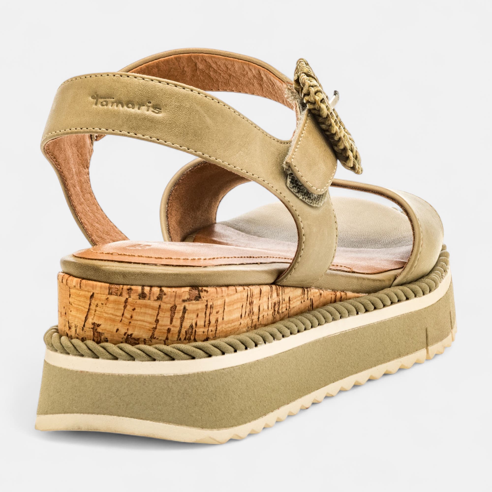 Sandales Femme en cuir vert clair