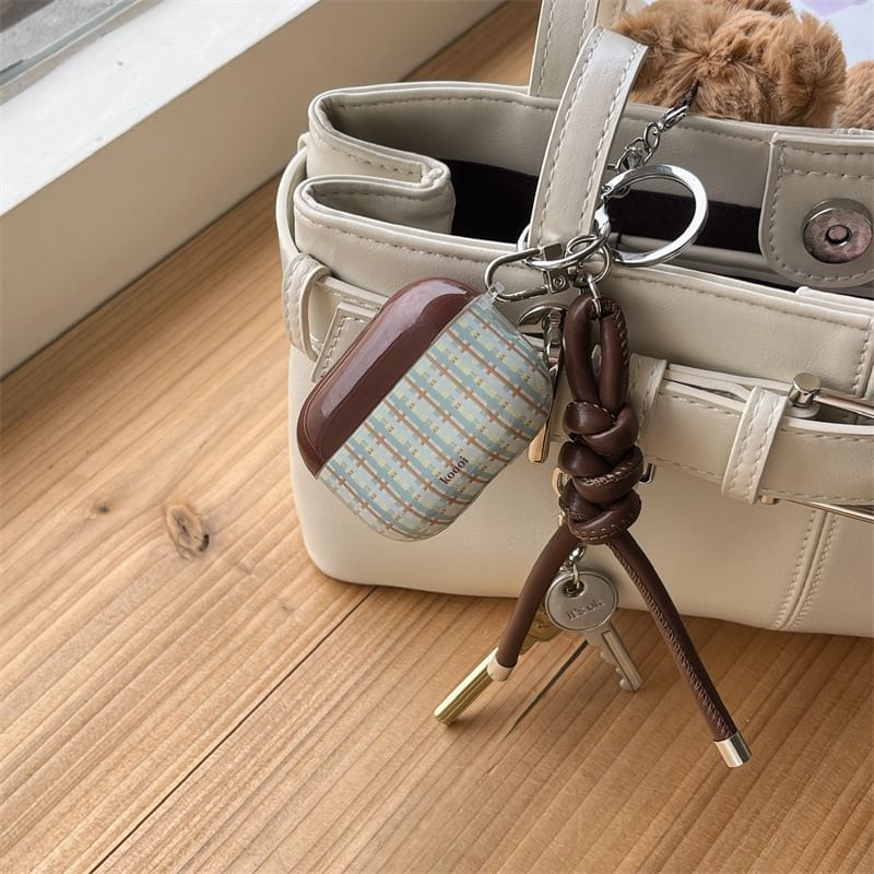 VanDi - Geruite AirPods / Pro oortelefoonhoesje met bedel