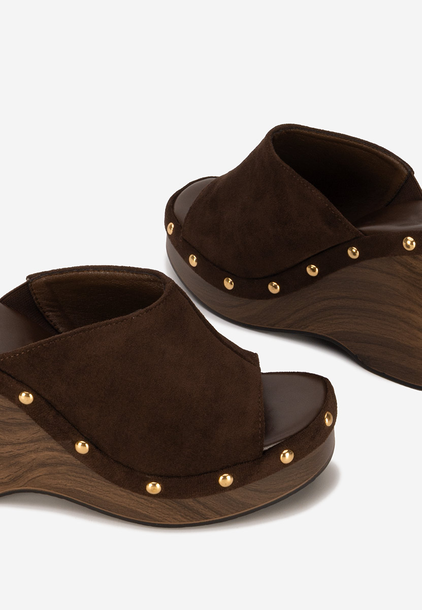 Mules à plateforme bruns Jazminia