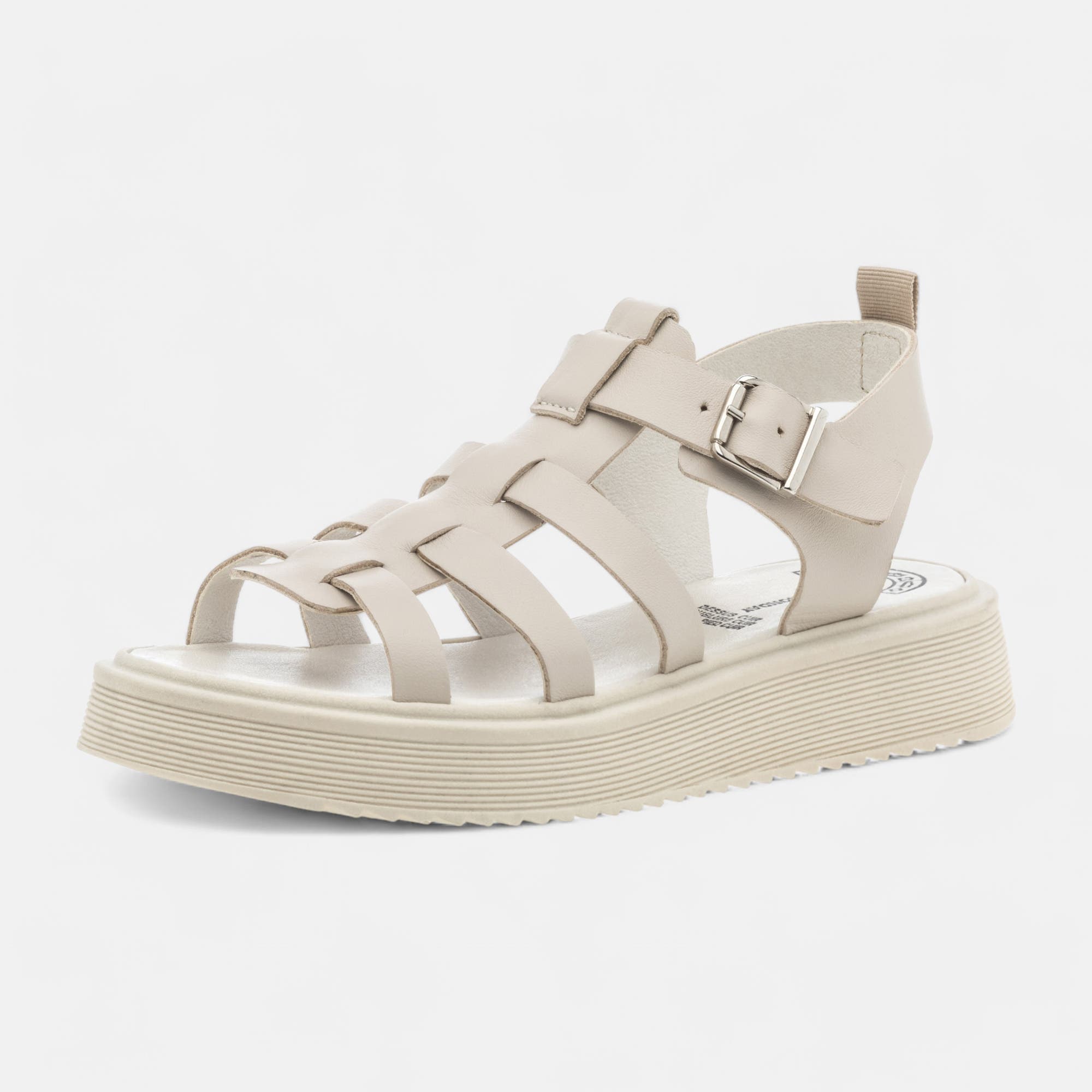 Sandales Fille en cuir beige