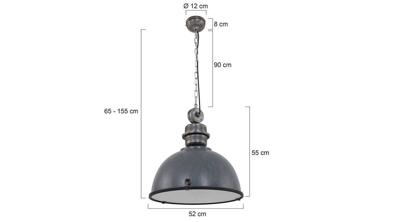 Hanglamp 7834GR XXL Bikkel ⌀52  cm