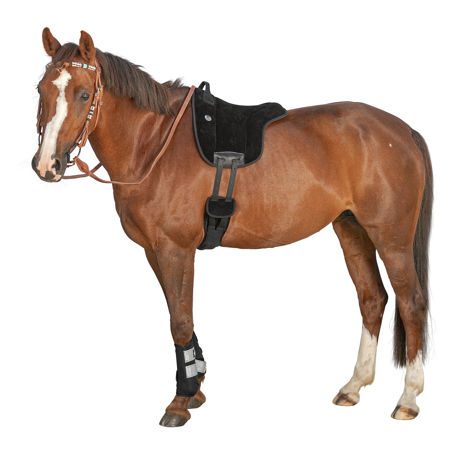 L-pro West Bareback-Pad Wildleder  - schwarz