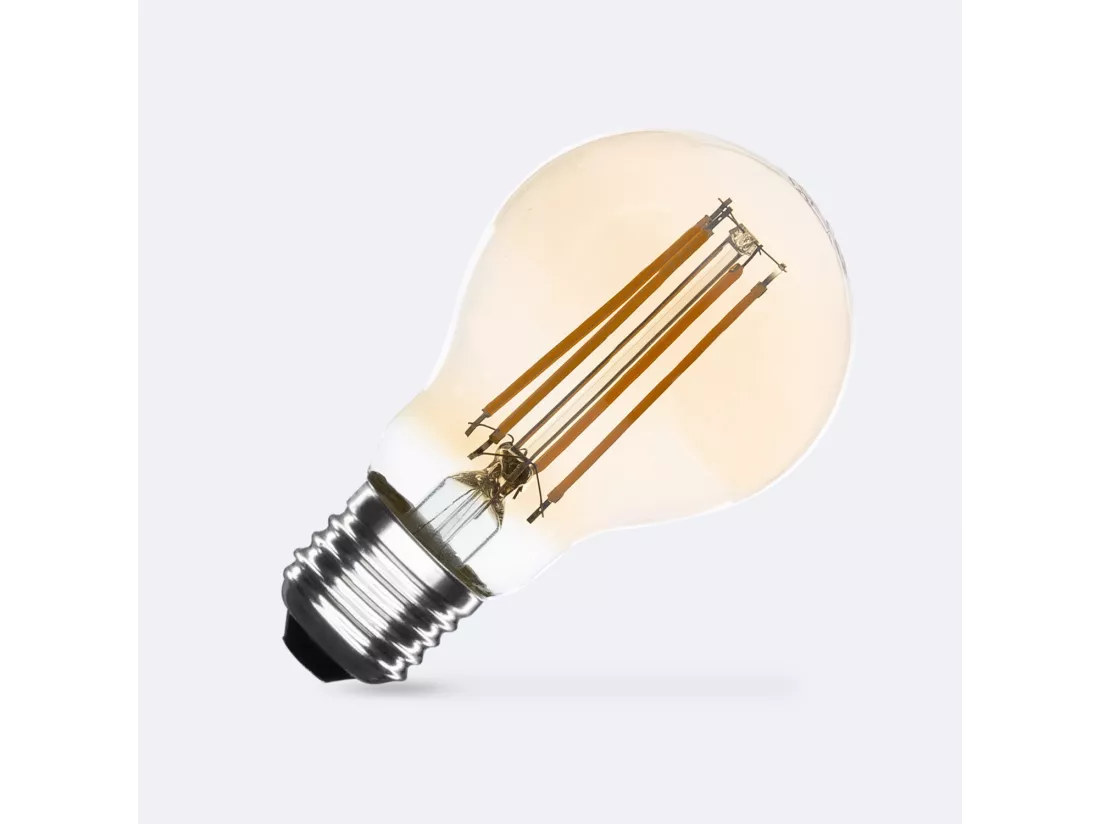 Ampoule LED Filament E27 8W 750 lm Dimmable A60 Gold No Flicker 2700K Blanc chaud