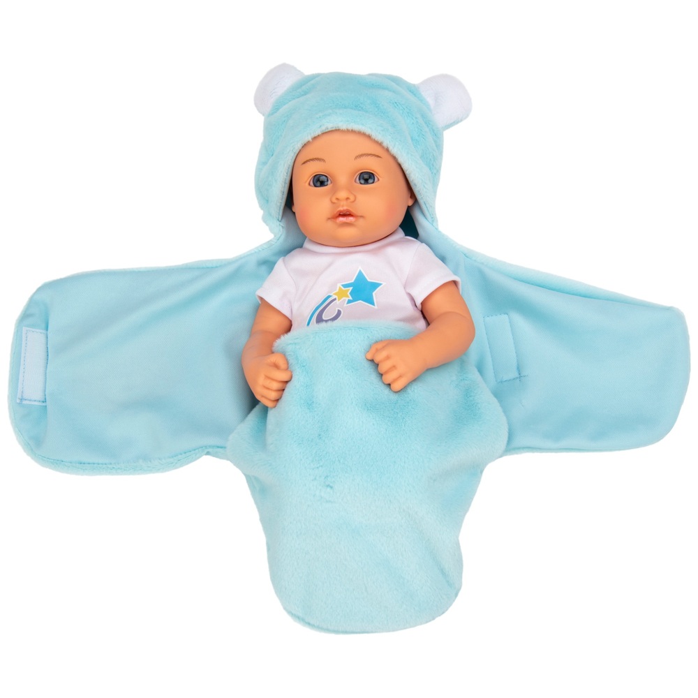 Kuschelige hellblaue Puppe