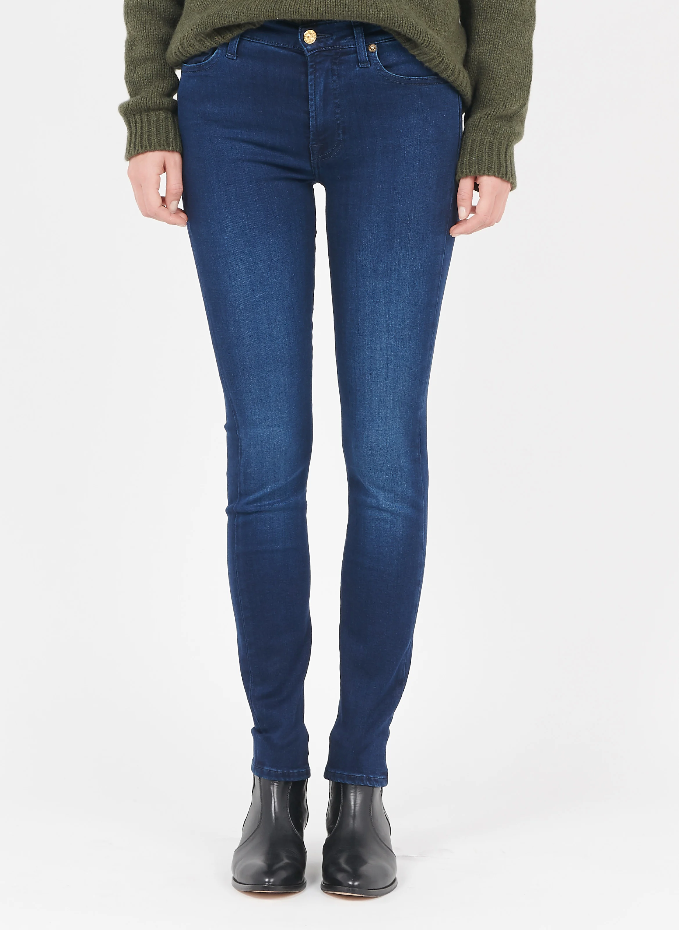 Jean skinny taille haute | Bleu