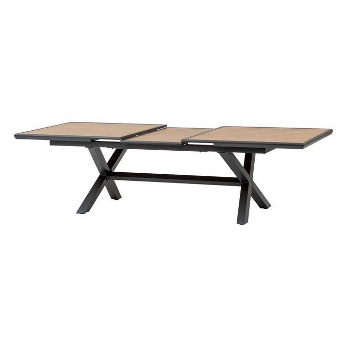 Table de jardin extensible AXIOME Effet bois Noix & Graphite