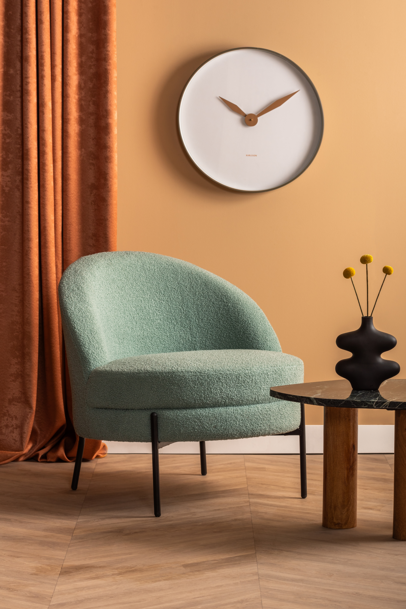 Chair Noble teddy curl misty blue