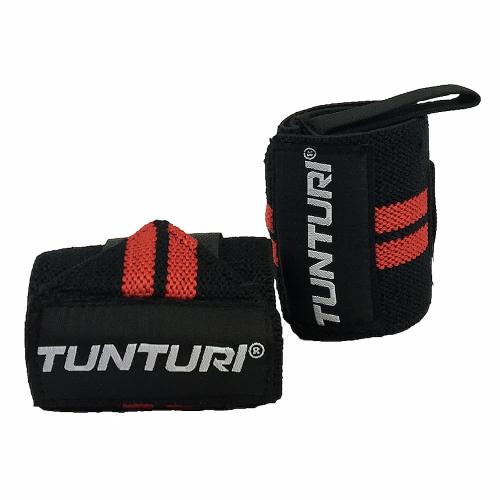 TUNTURI Wrist Wraps Noir et Rouge (la paire)