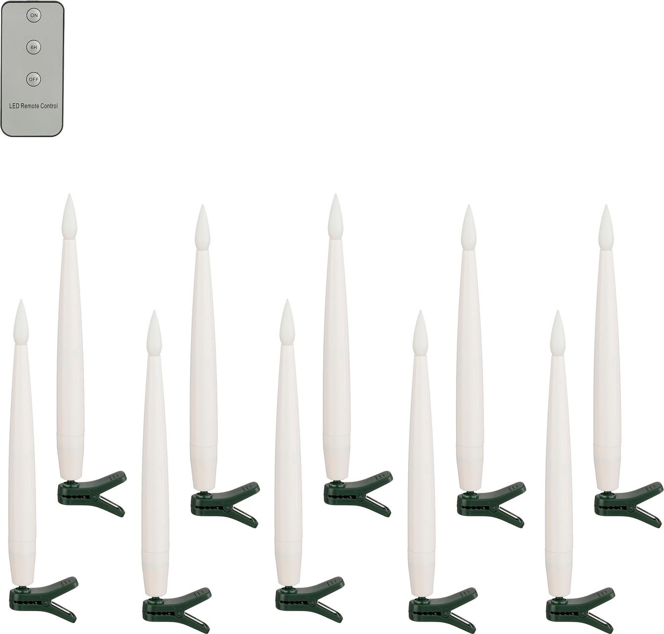 Luca Lighting LED dinerkaars op clip wit D 1,5 H 15,5 cm 10 stuks