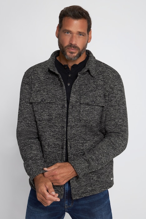 Hemd, Overshirt, Outdoor, Langarm, Strickfleece, Kentkragen