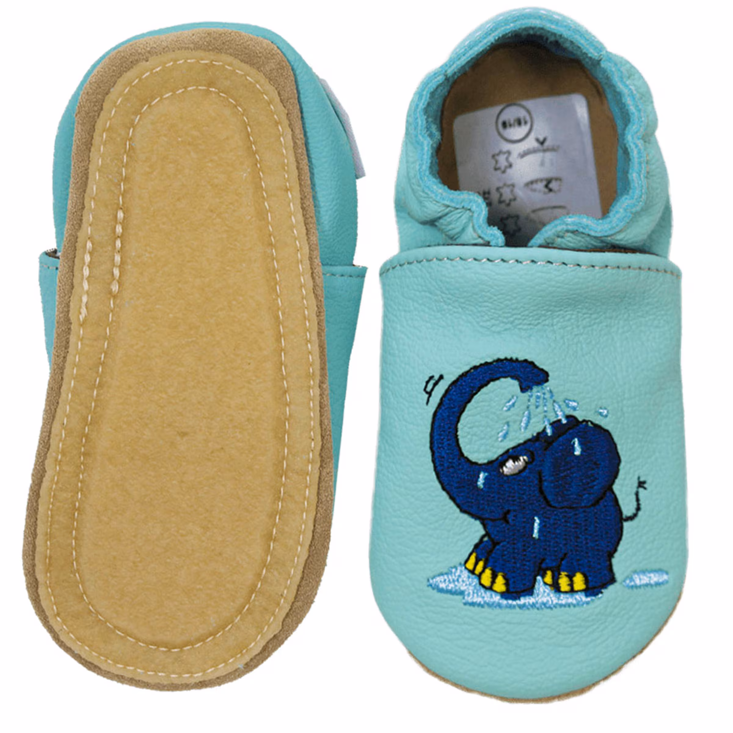 HOBEA-Germany Kitaschuhe Maus mit Elefant Regen mint