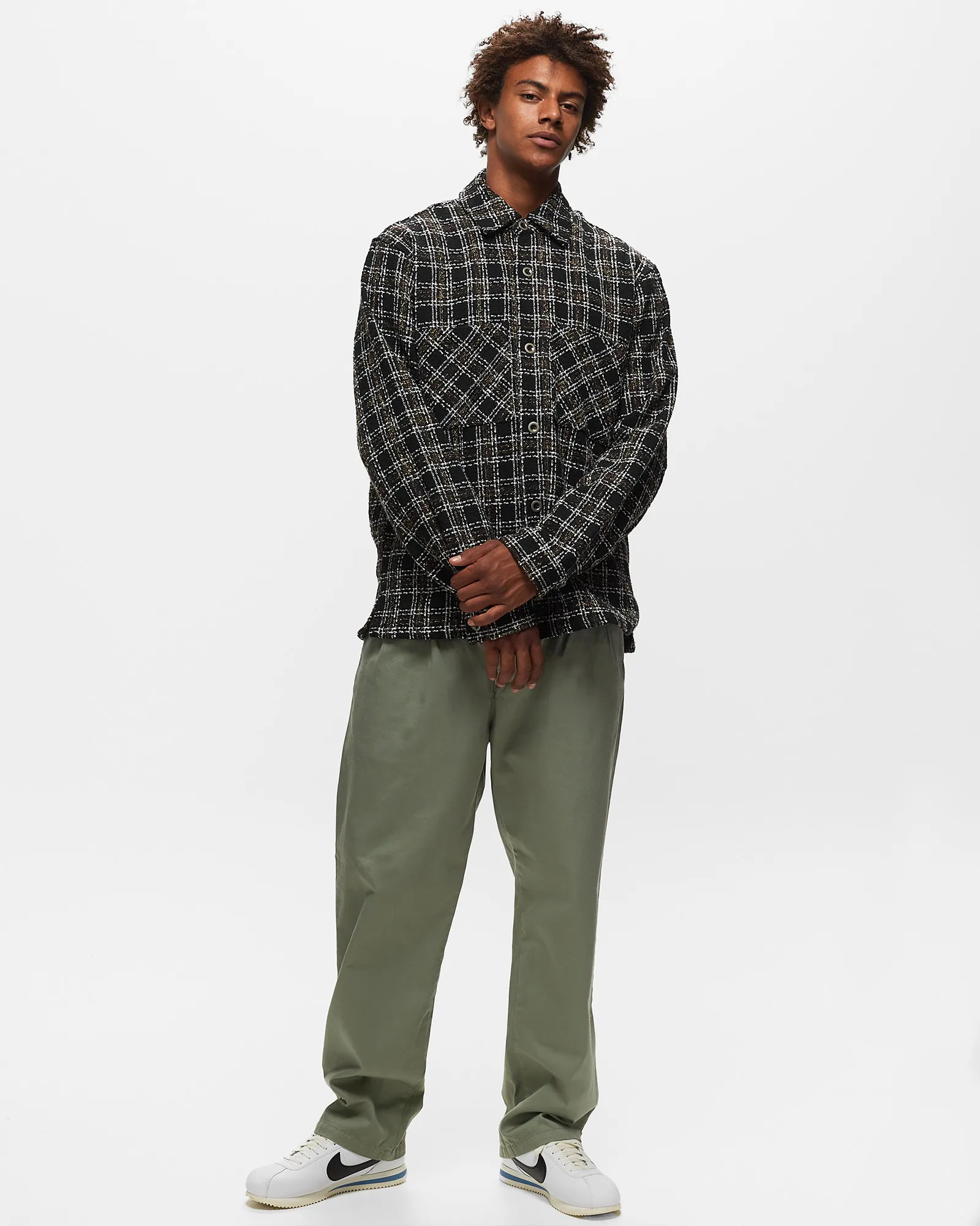 BSTN Brand BOUCLÉ PLAID SHIRT