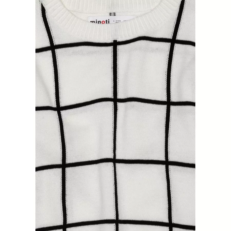 MINOTI Jacquard-Strickpullover CremeweißSchwarz