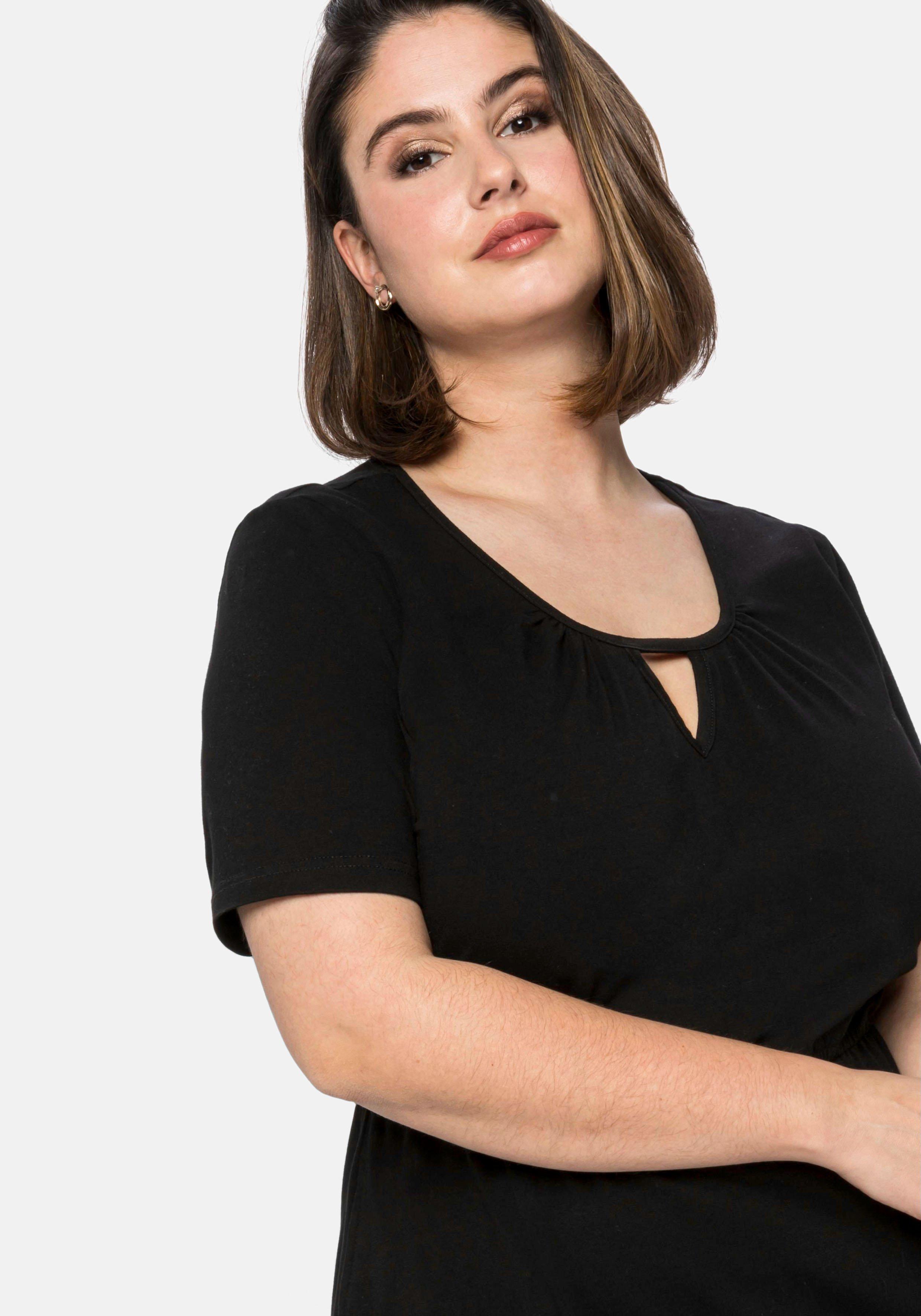 Jerseykleid mit Cut-out am Ausschnitt