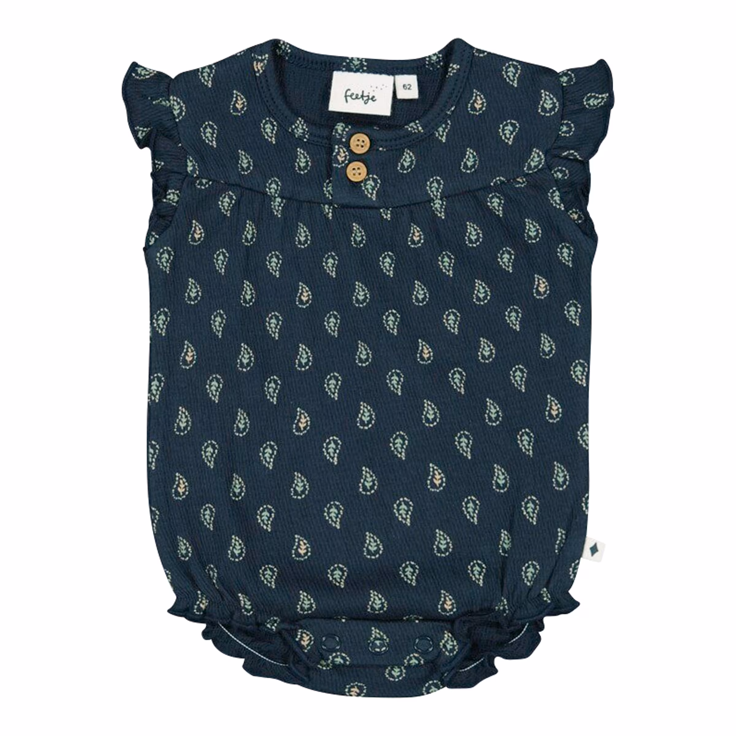 Feetje Krepp-Body Flügelarm Paisley marine