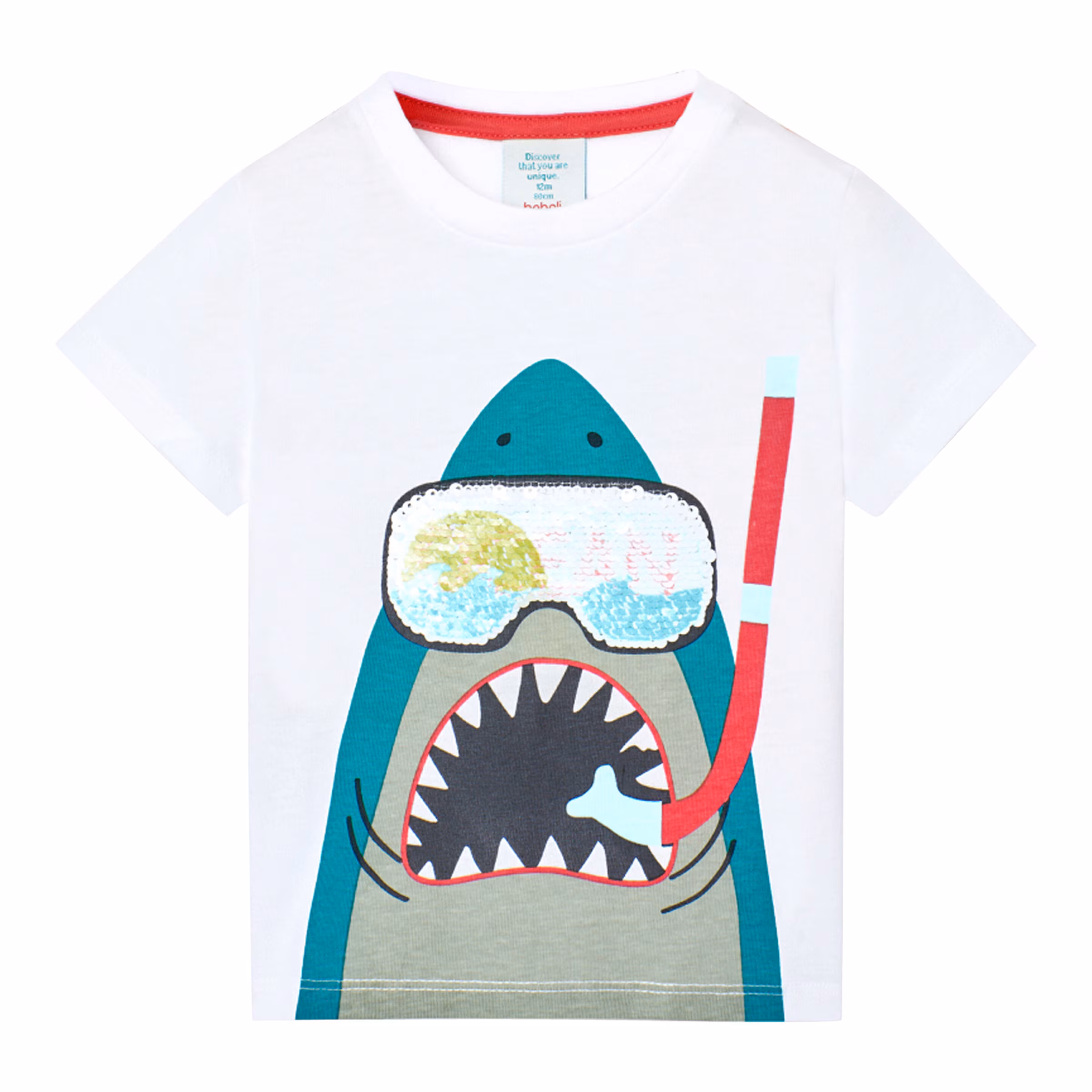 BOBOLI T-Shirt Wendepailletten Hai natur