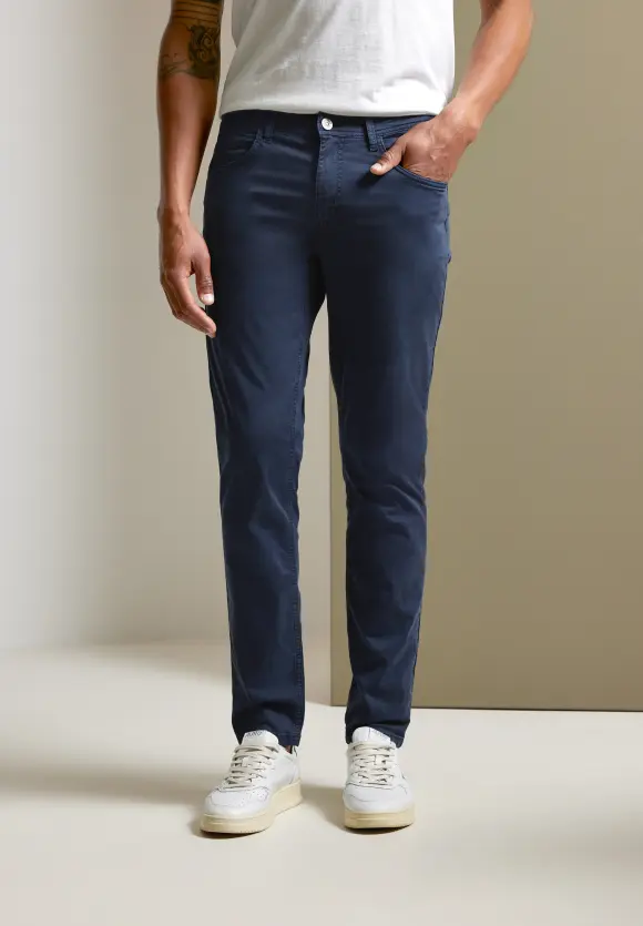 Slim Fit Hose - deep navy blue