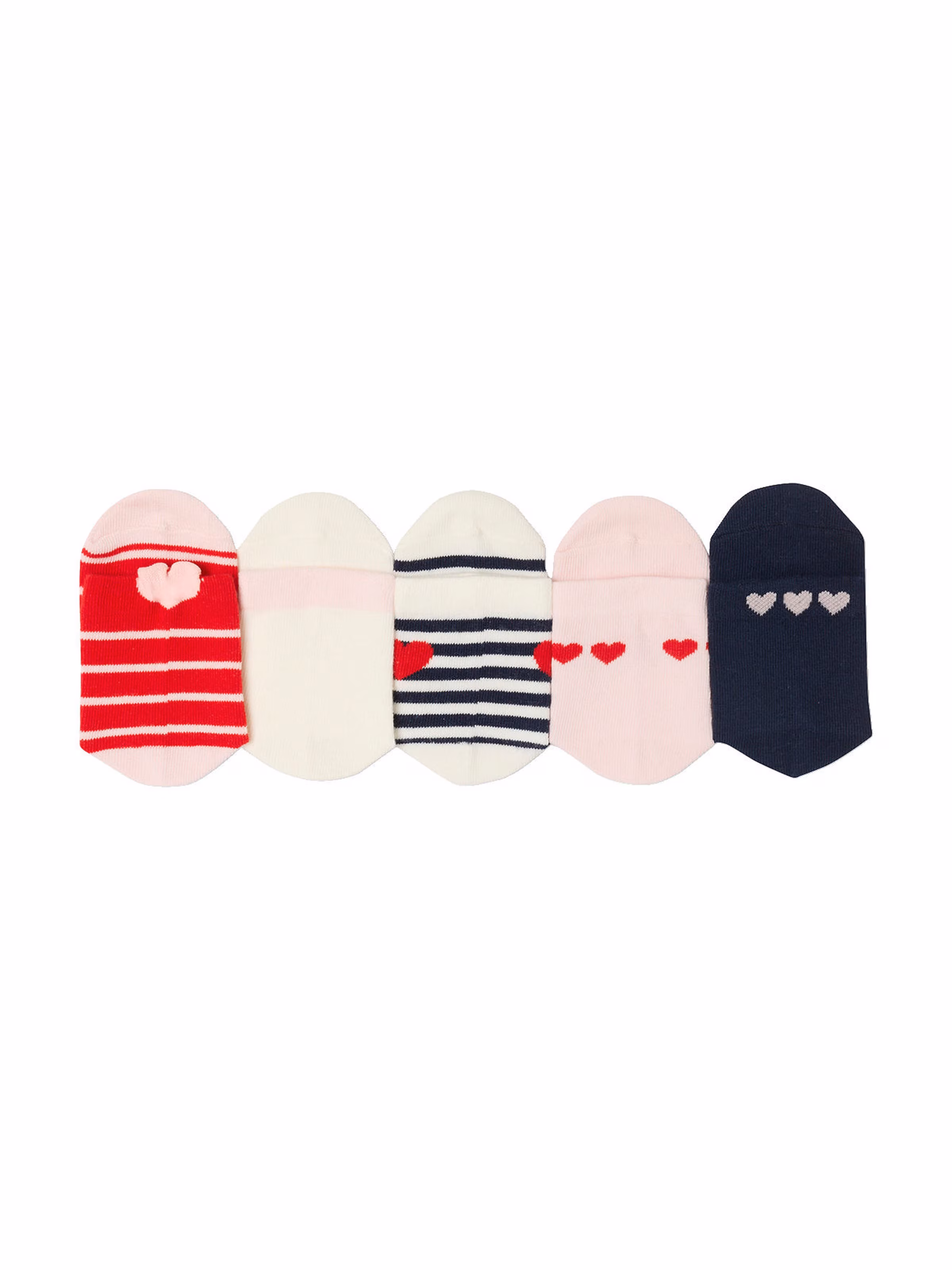 Vertbaudet 5er-Pack Mädchen Socken mit Herzen rot