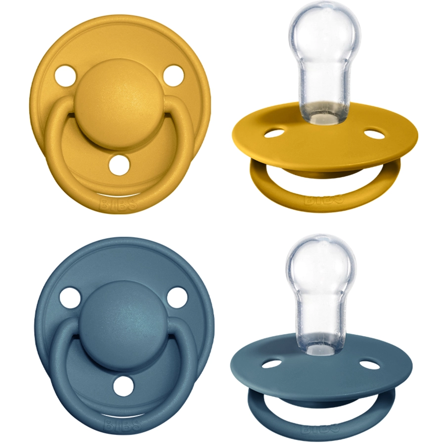 BIBS® Schnuller De Lux Mustard  Petrol 0-36 Monate, 4 Stk.