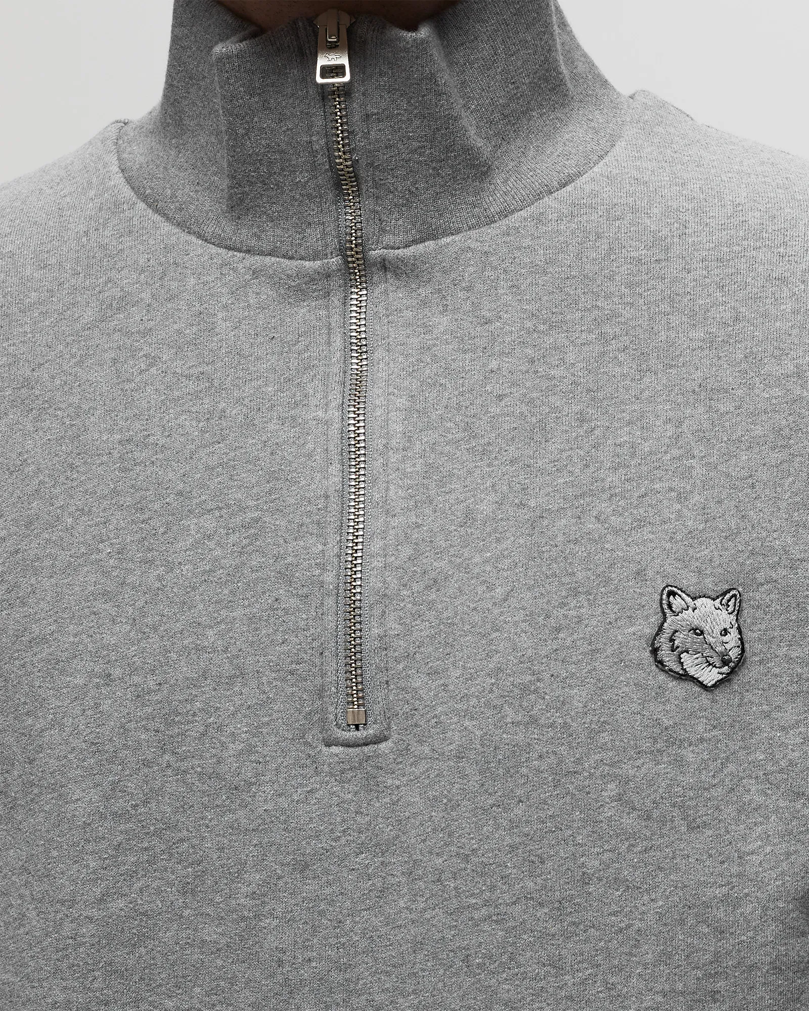 Maison Kitsune BOLD FOX HEAD PATCH COMFORT HALF ZIP SWEATSHIRT