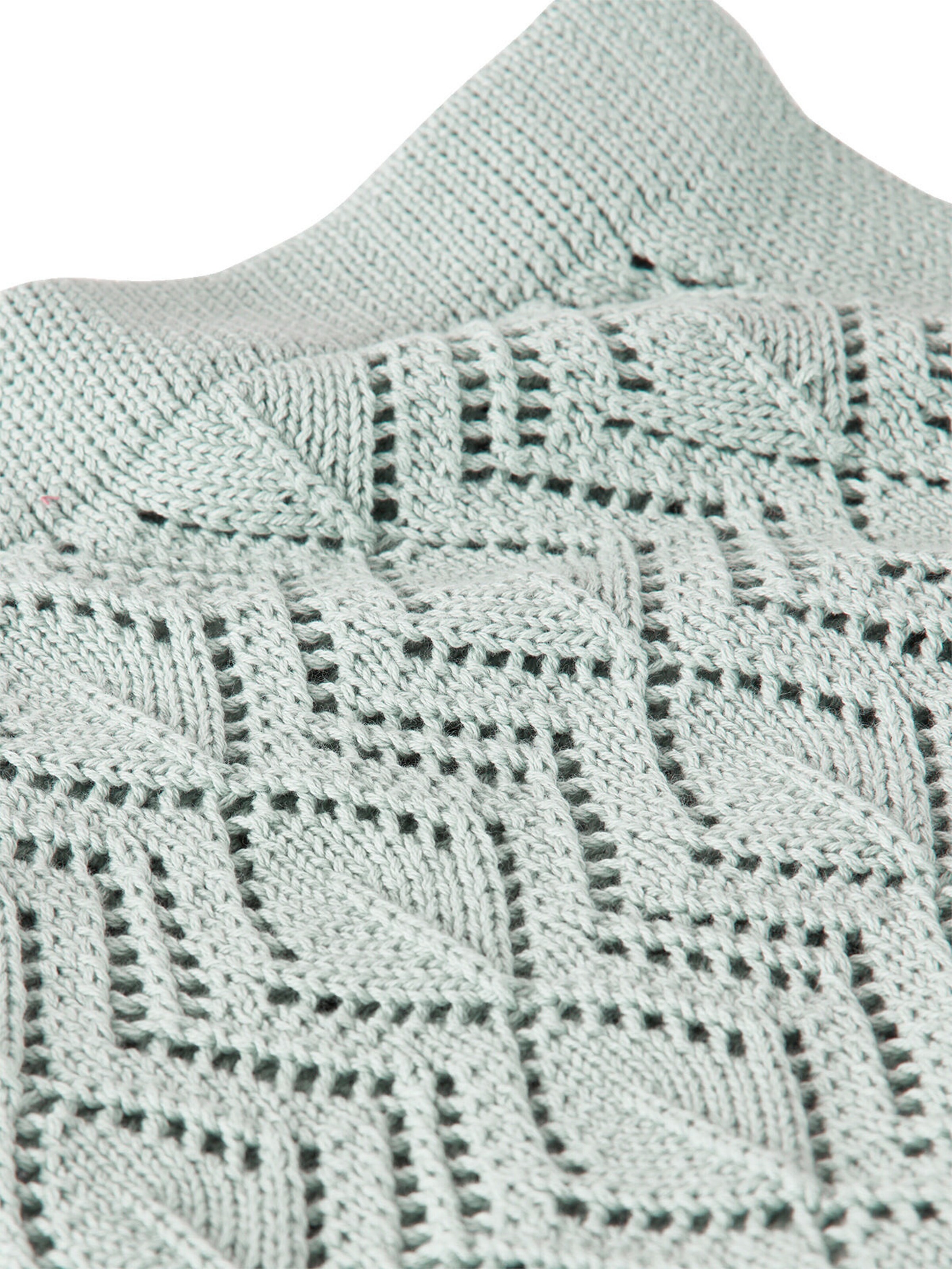 Vertbaudet Baby Decke mit Pointelle-Muster, Bio-Baumwolle aqua