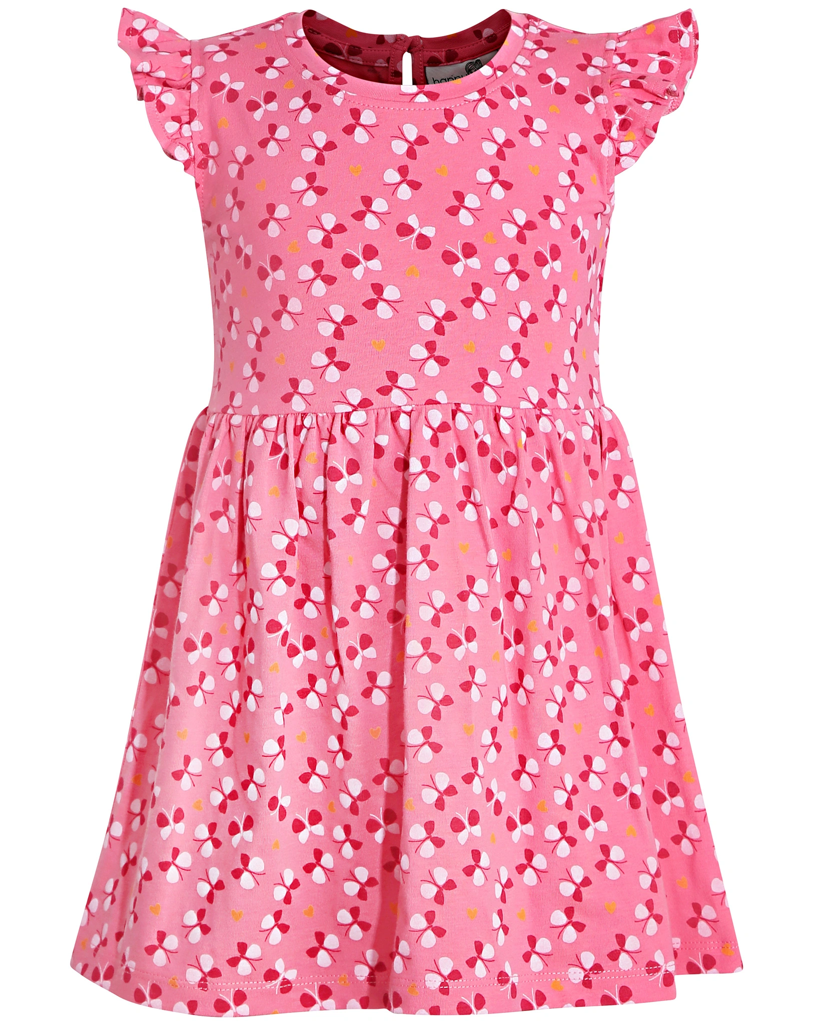 Kurzarmkleid SCHMETTERLINGE AOP in pink