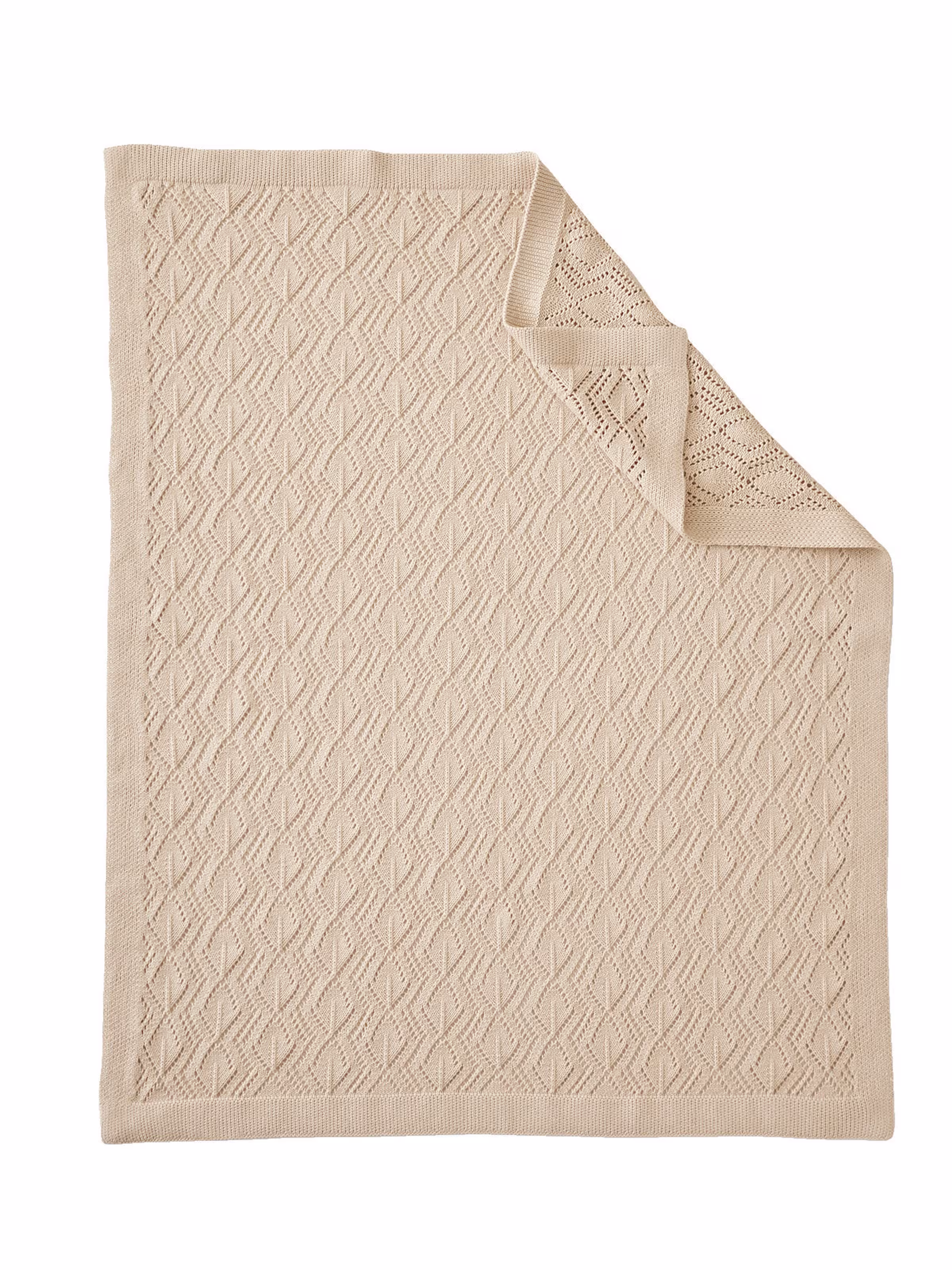 Vertbaudet Baby Decke mit Pointelle-Muster, Bio-Baumwolle sand