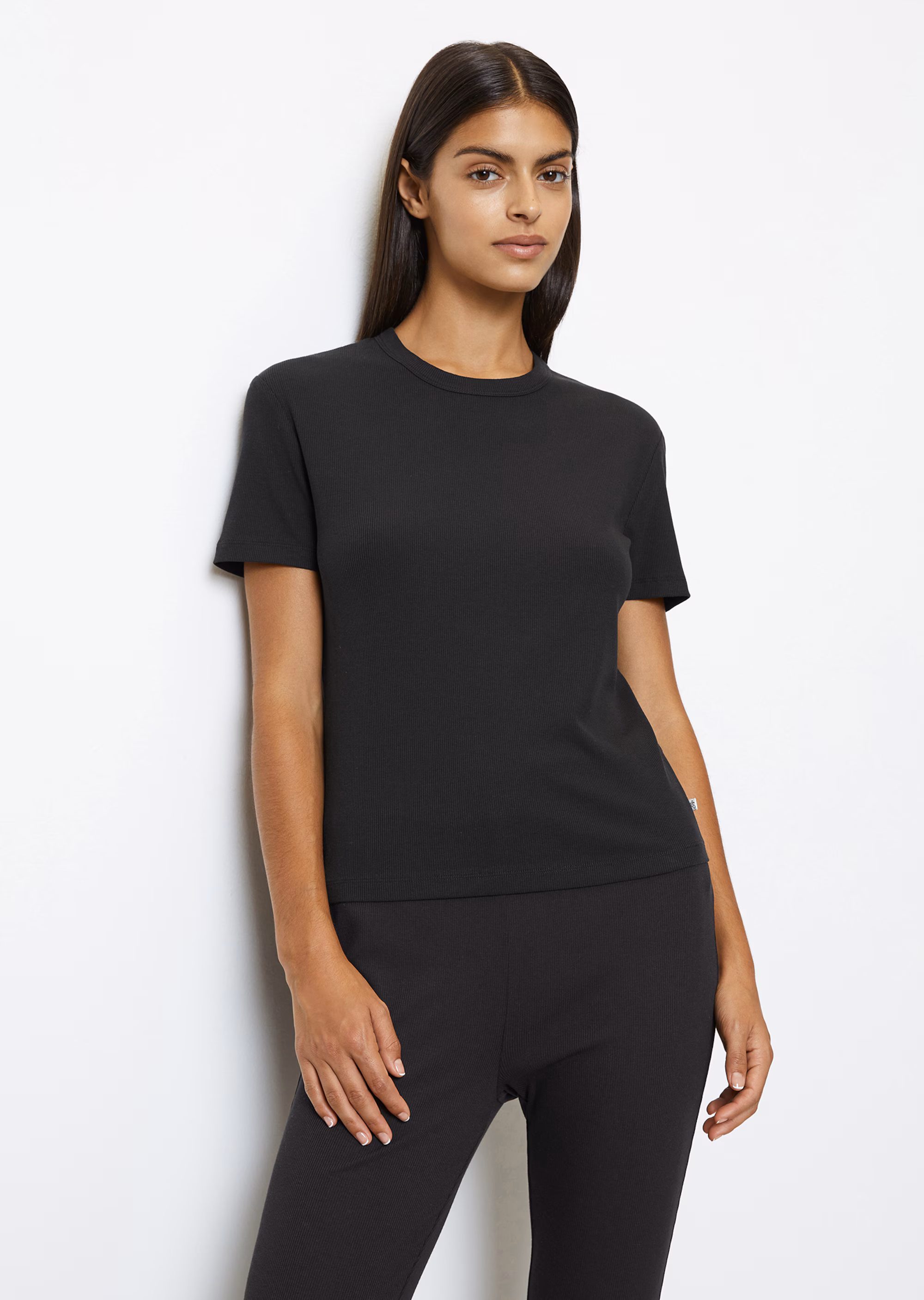 Lounge-T-Shirt slim aus Bio-Baumwolle-Mix mit TENCEL™ Modal