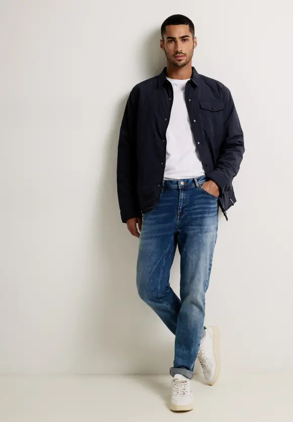 Gefüttertes Overshirt - deep night blue