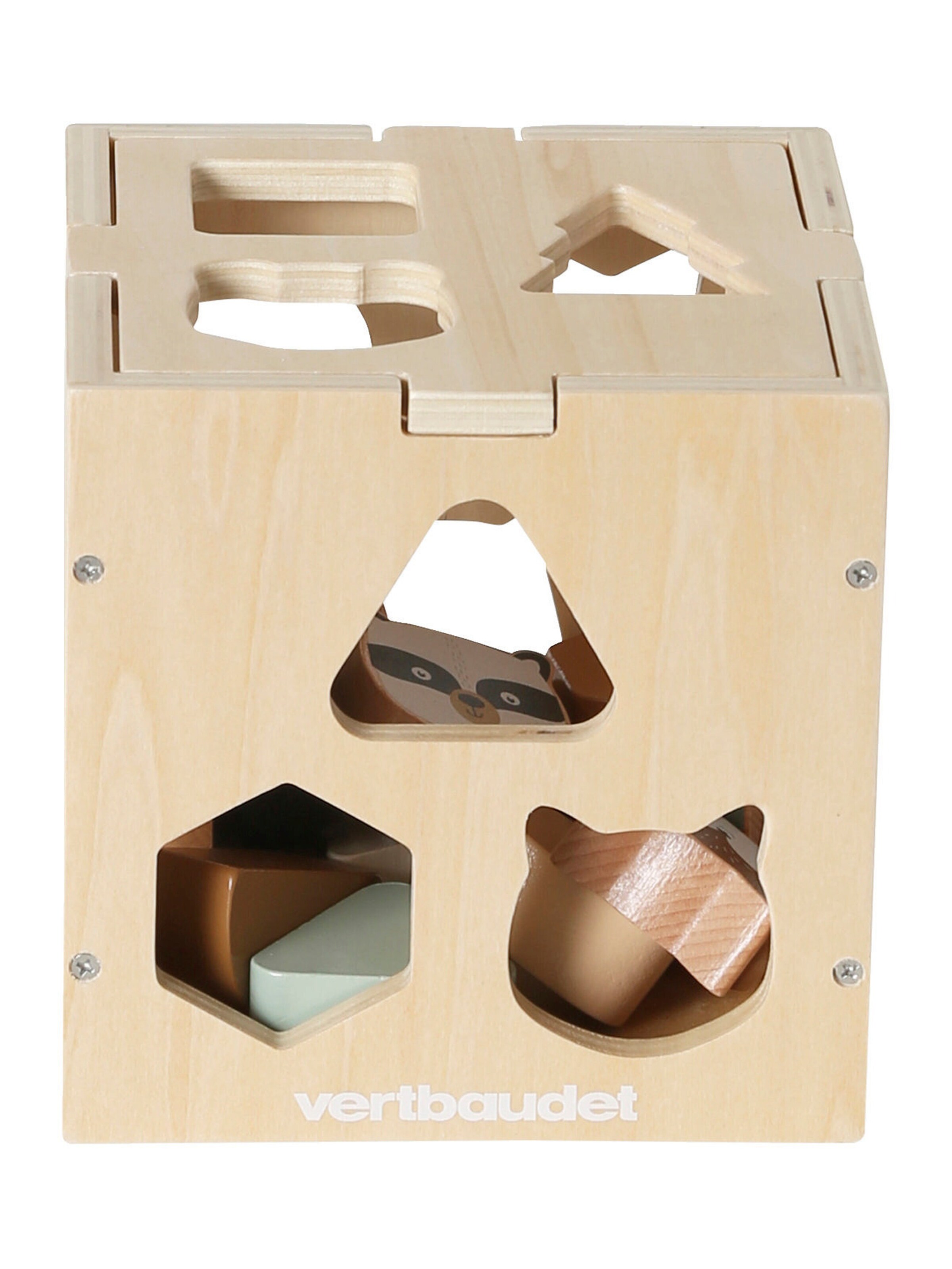 Vertbaudet Formen-Sortierbox GRÜNER WALD, Holz FSC® mehrfarbig