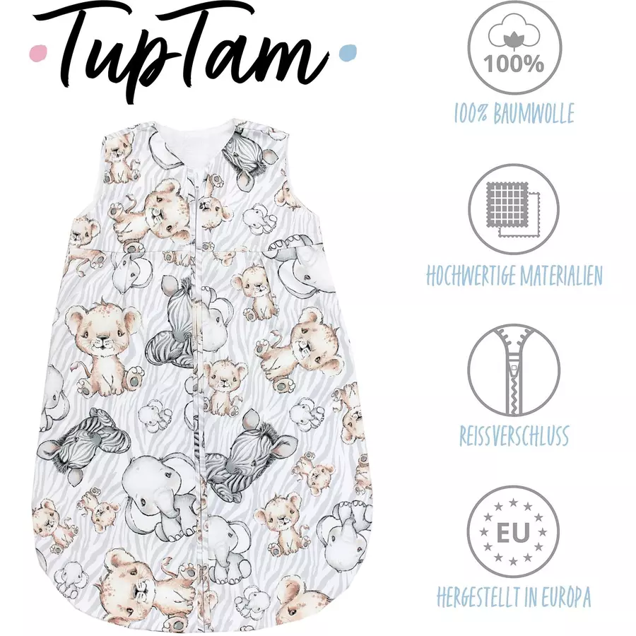 TupTam Baby Sommer Schlafsack Ärmellos Unwattiert graubeige