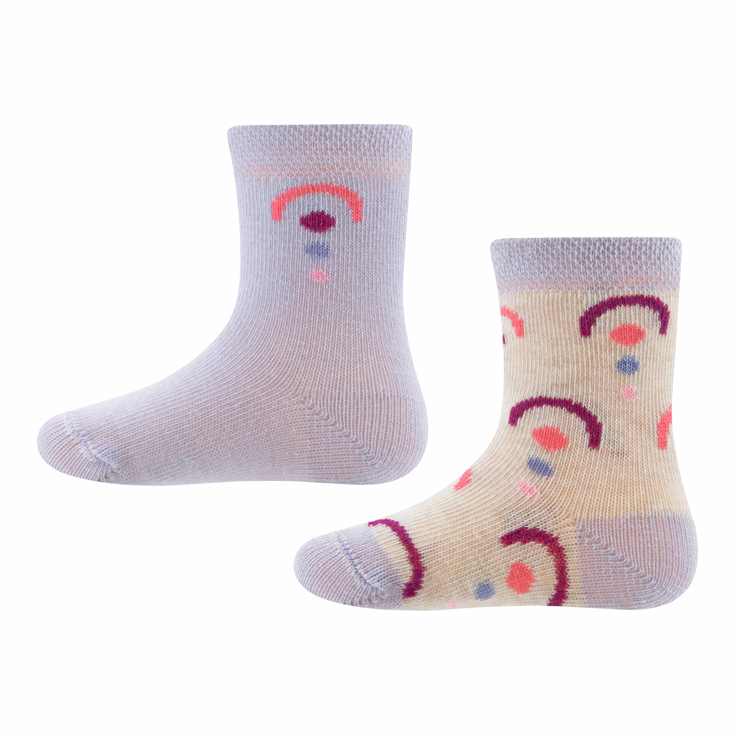 Ewers 2er-Pack Socken Regenbogen beige/flieder