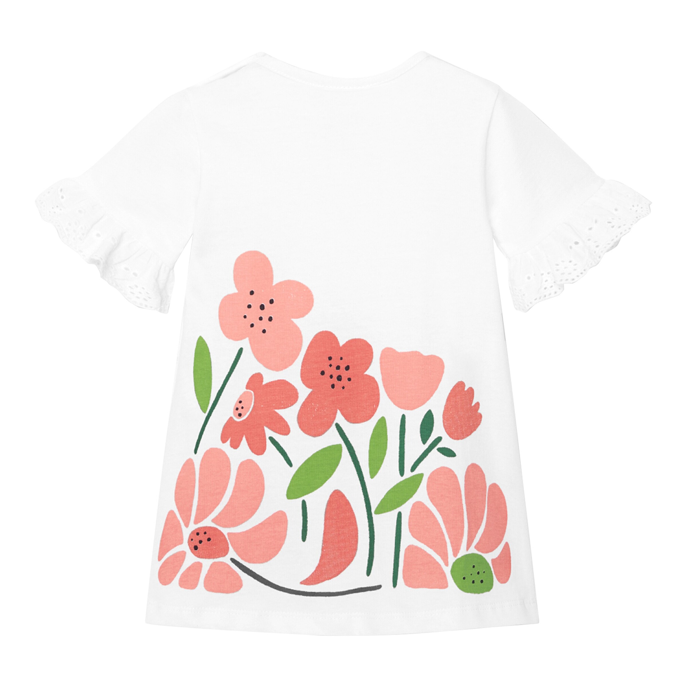 BOBOLI Kleid kurzarm Blumen natur
