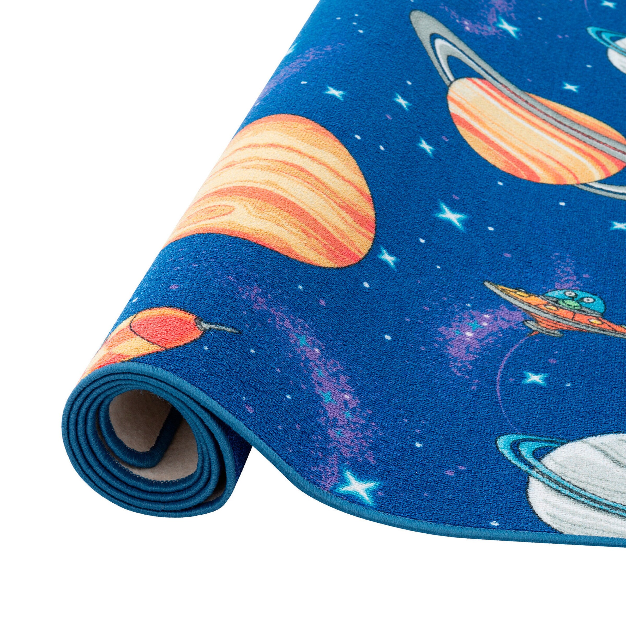 Snapstyle Kinder Spiel Teppich Weltall Blau
