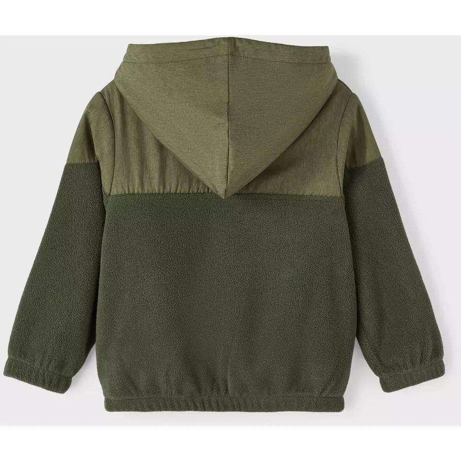 name it Fleece Anorak Nmmorm Oil Green