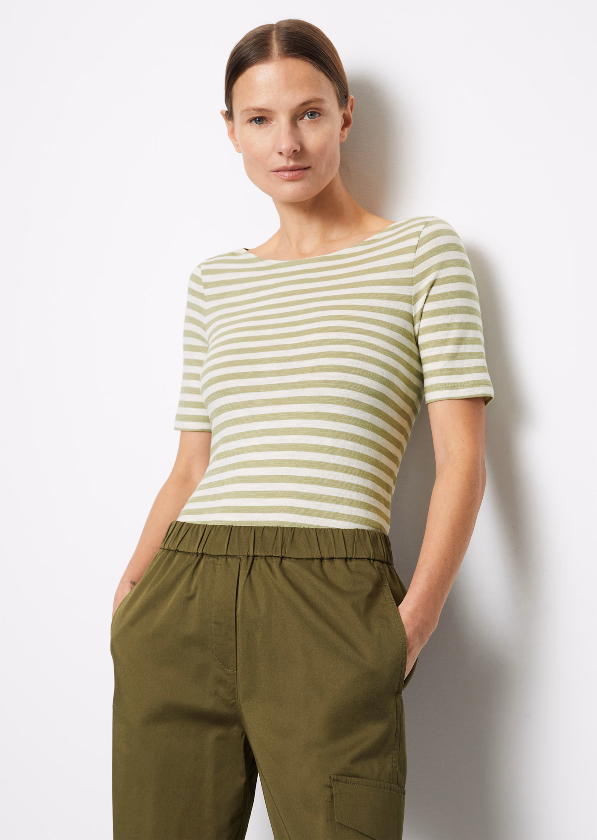 Gestreiftes T-Shirt slim aus Organic Cotton-Jersey