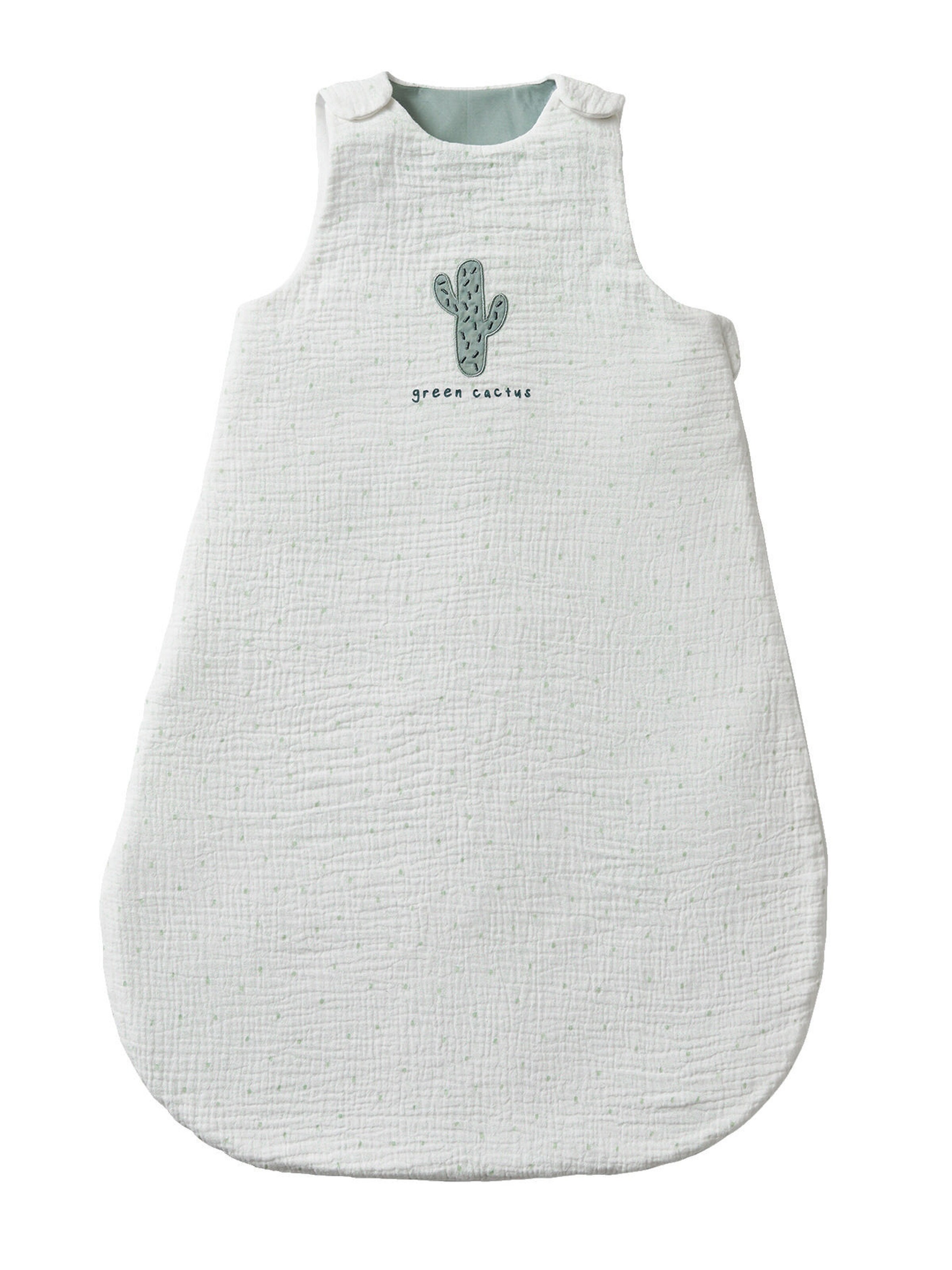 Vertbaudet Bio-Kollektion: Baby Sommerschlafsack KAKTUS wollweiß