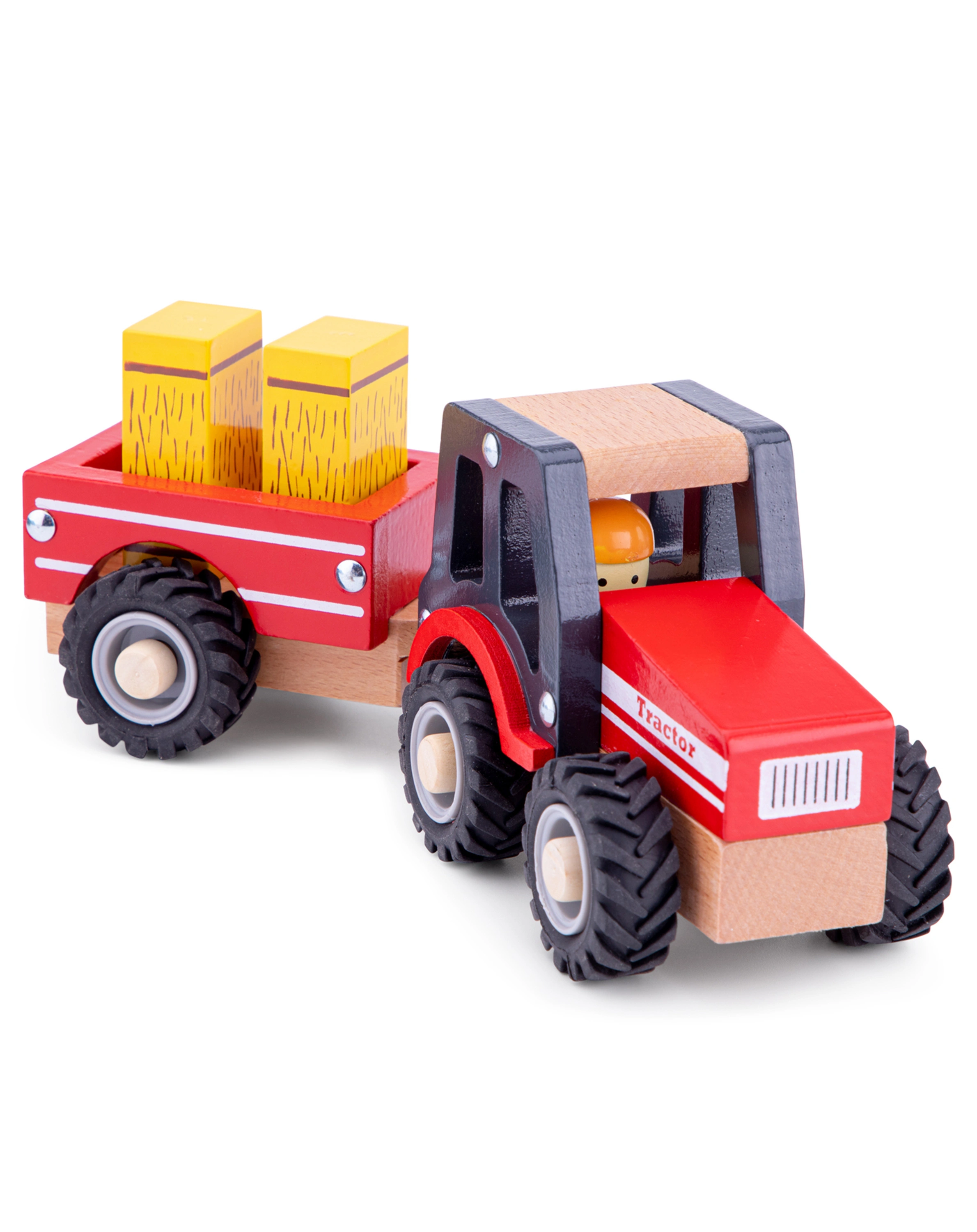Spiel-Traktor FARM 4-teilig aus Holz