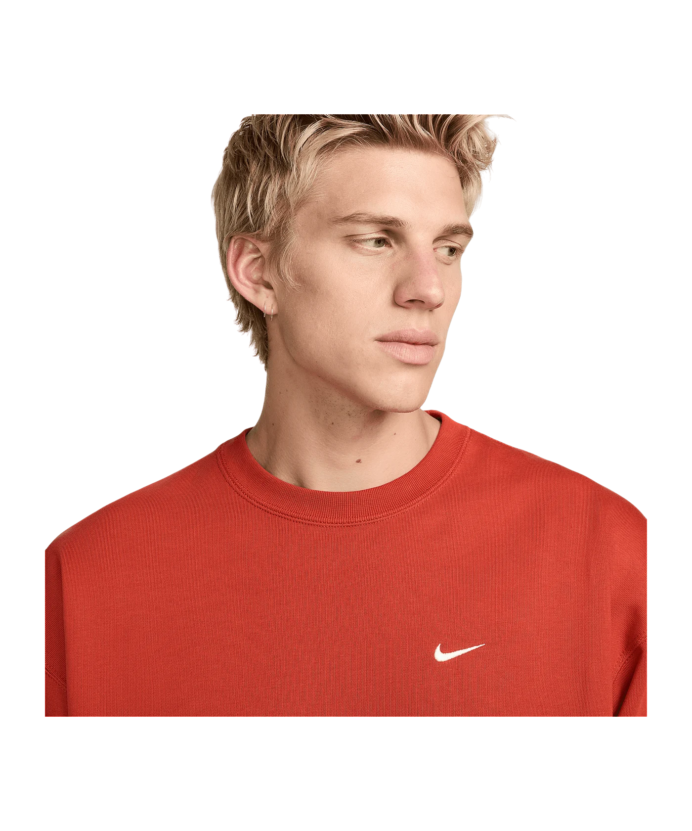 Nike Fleece Solo Swoosh Crew Sweatshirt Rot F626