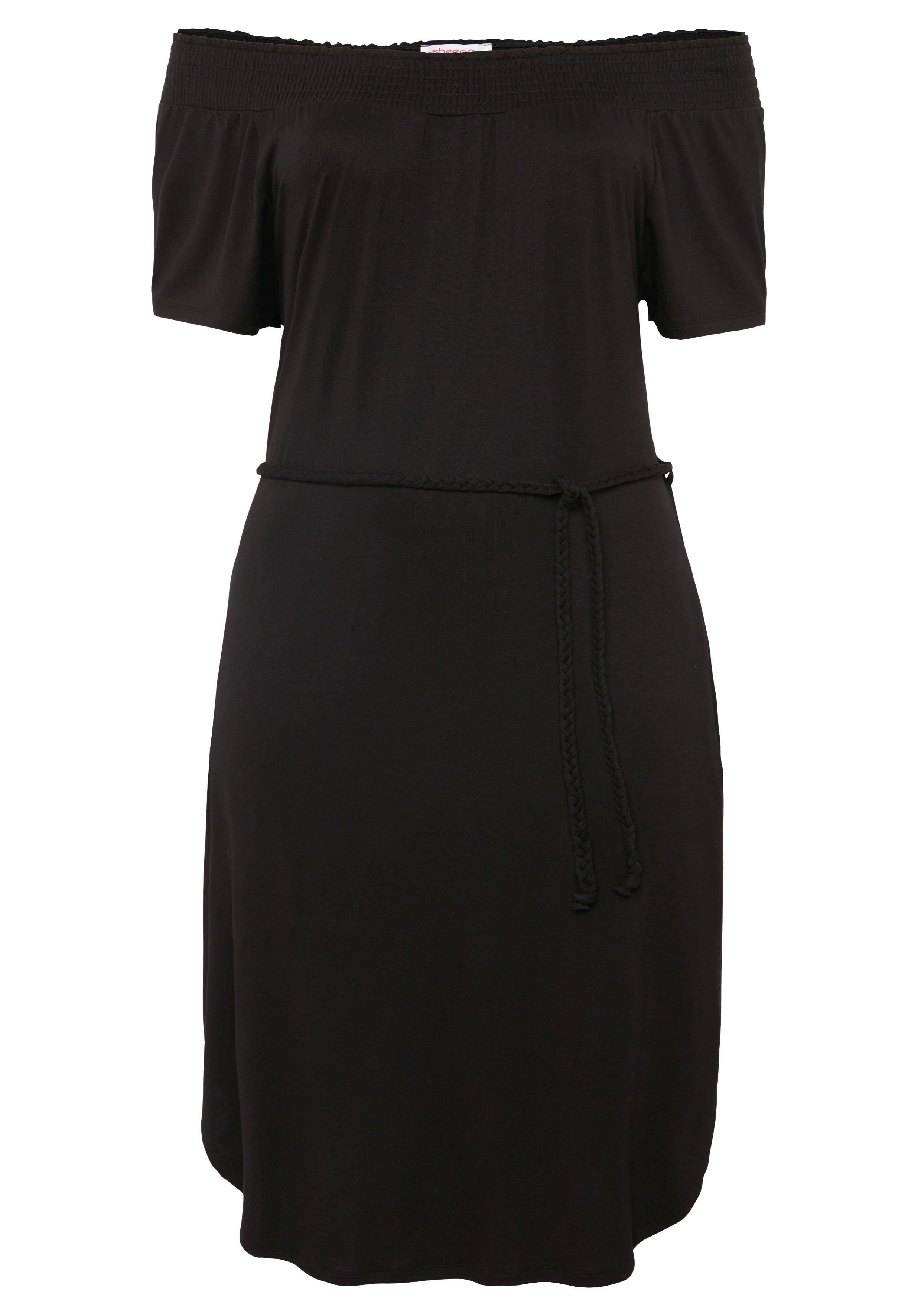 Kleid mit Bindeband und Carmenausschnitt