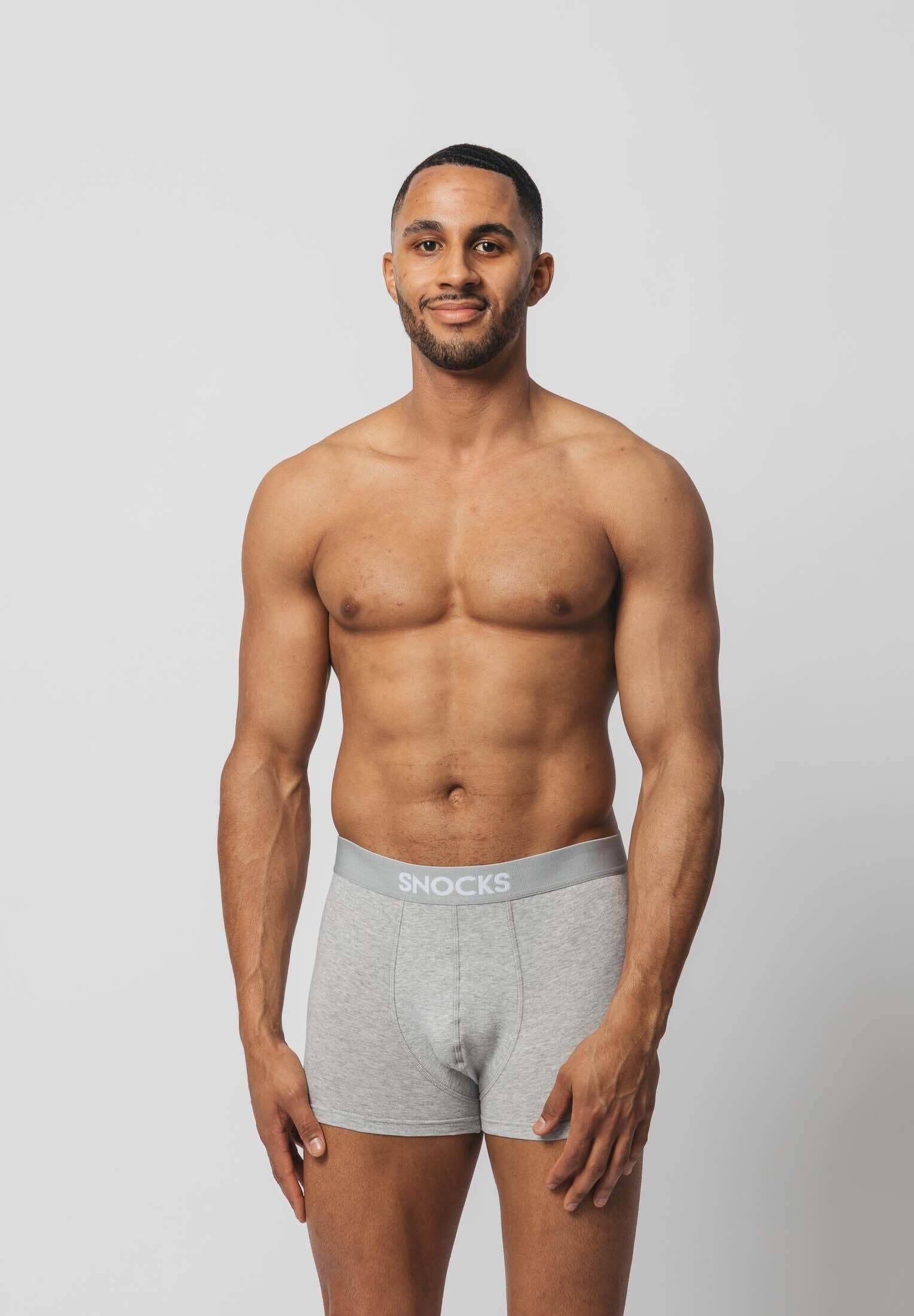 SNOCKS| Herren Boxershorts mit farbigem Bund aus Bio-Baumwolle im 6er-Pack