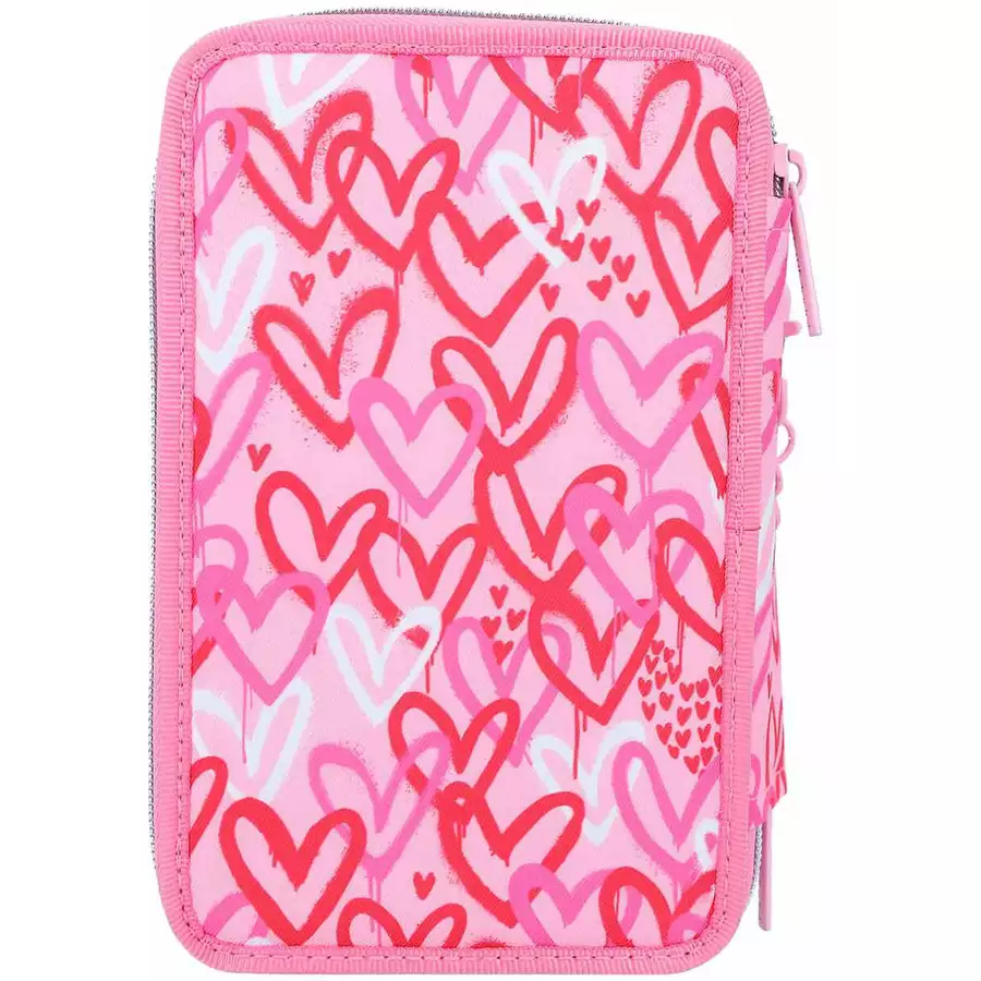 Depesche 3-Fach Federtasche mit Stifte TOPModel 20 x 13 cm pink