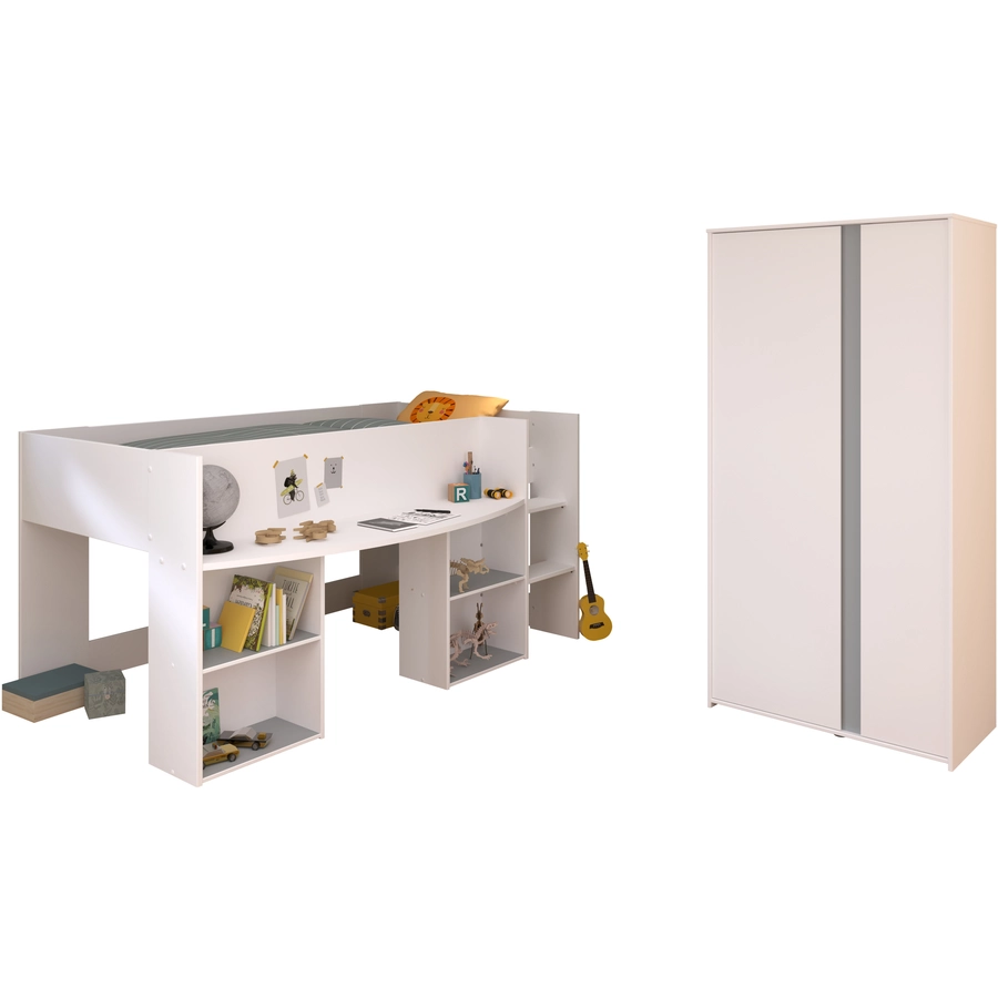 Parisot Kinderzimmer Set 2tlg Pirouette 14  Weiß Weiß