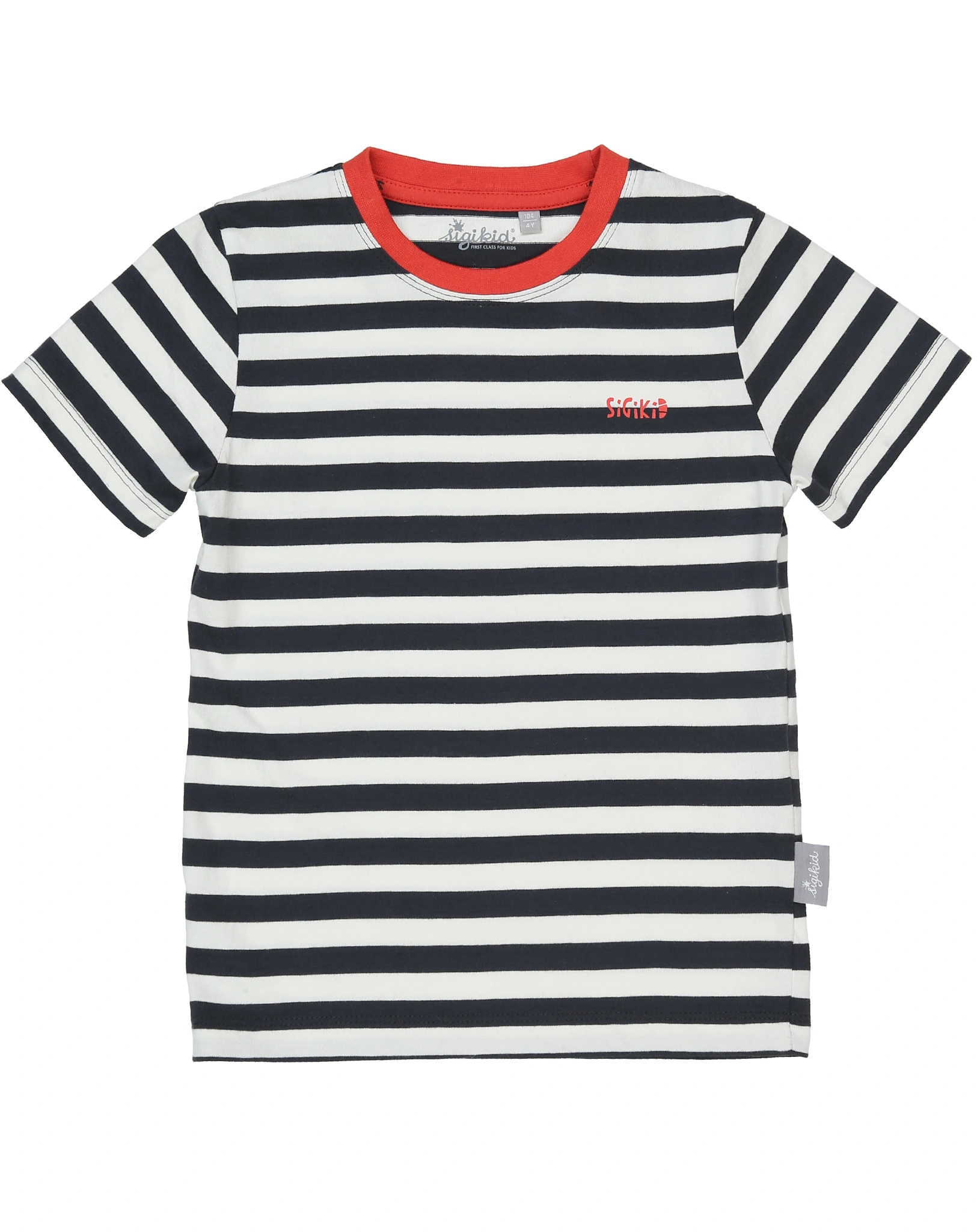 Schlafanzug CLASSY STRIPES kurz in schwarz/weiß/rot
