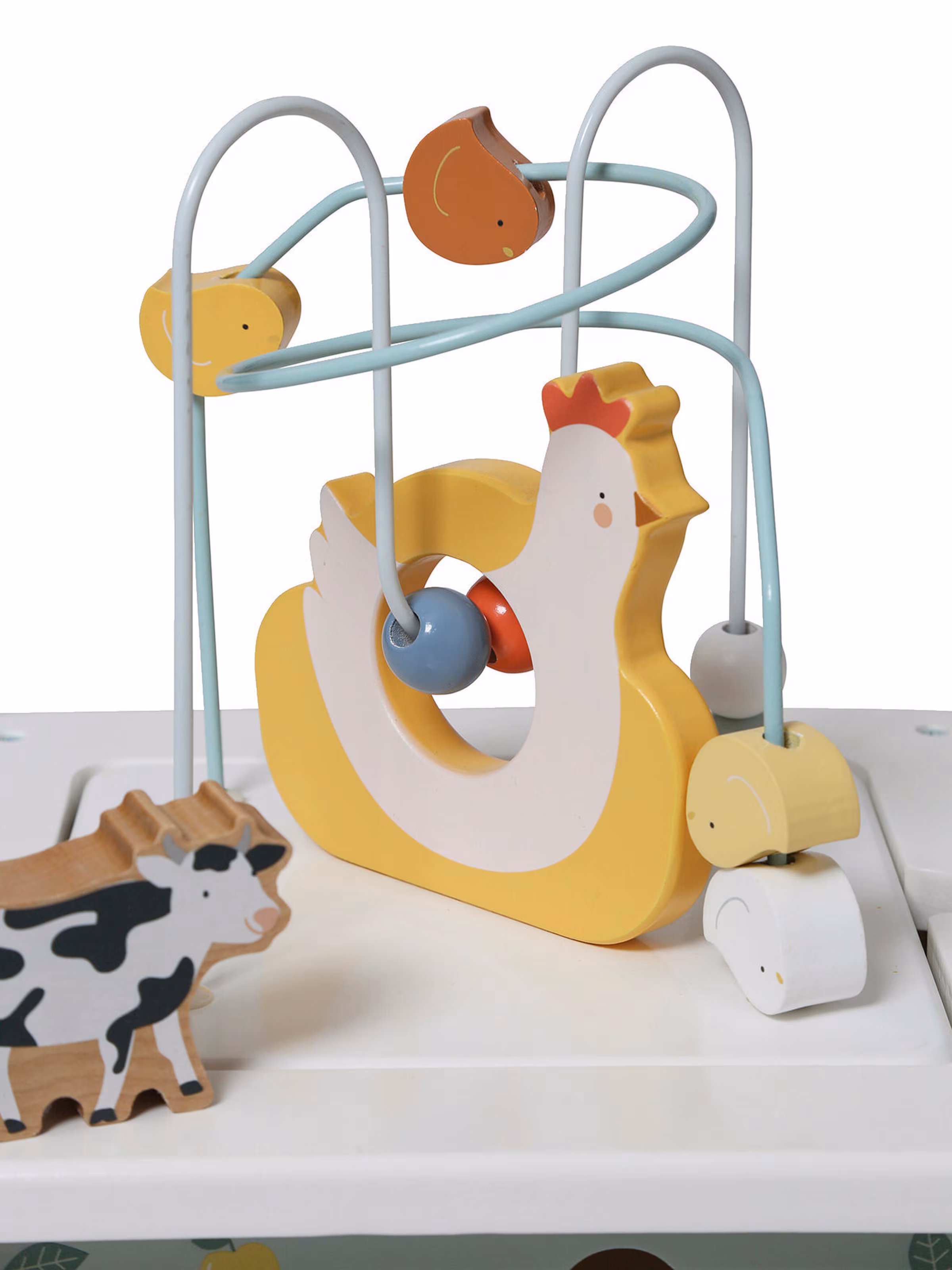 Vertbaudet Großer Activity-Würfel, Motorikwürfel FSC® beige/lovely farm