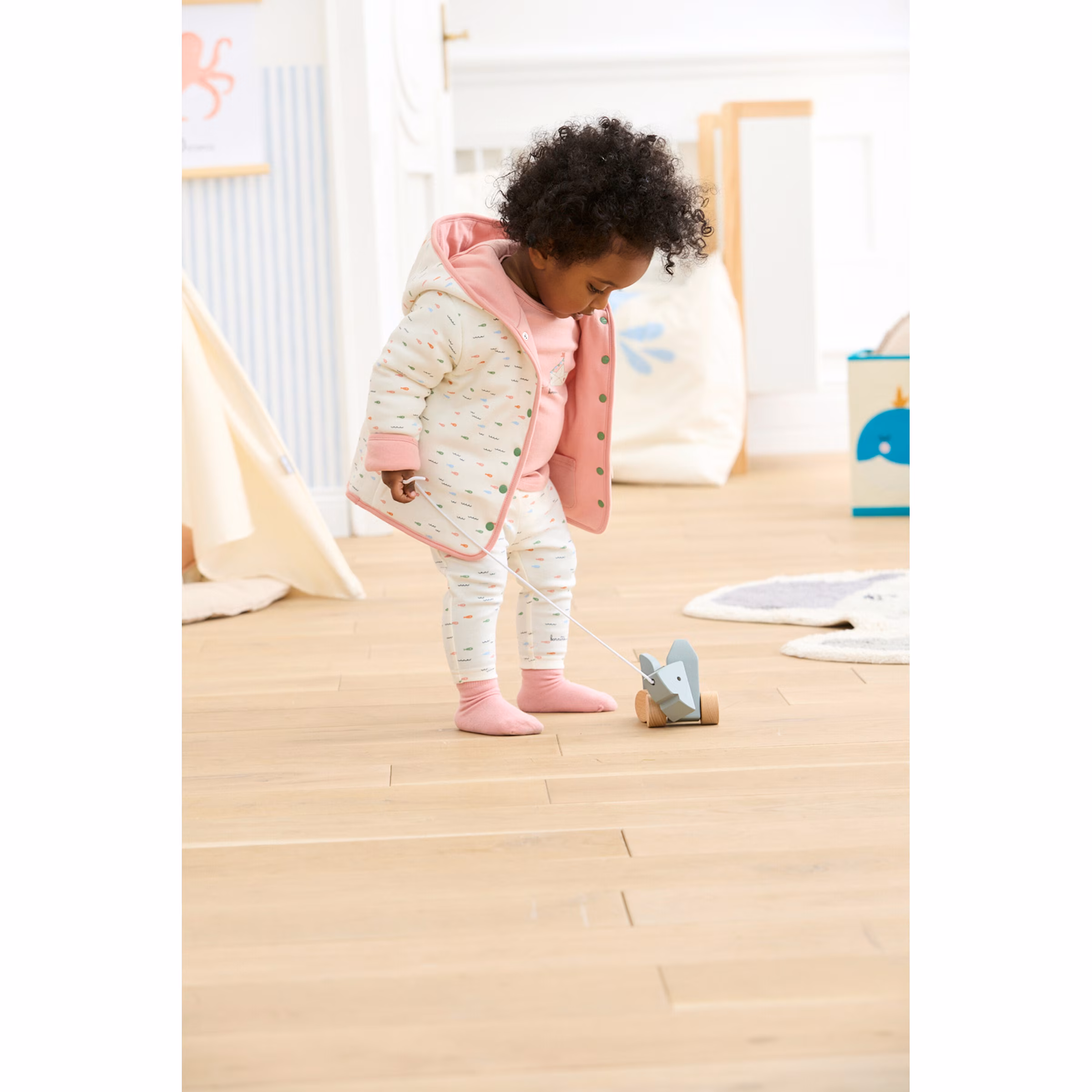 Bornino - Summer Beach Wendejacke Schildkröte Fische rosa/natur/bunt