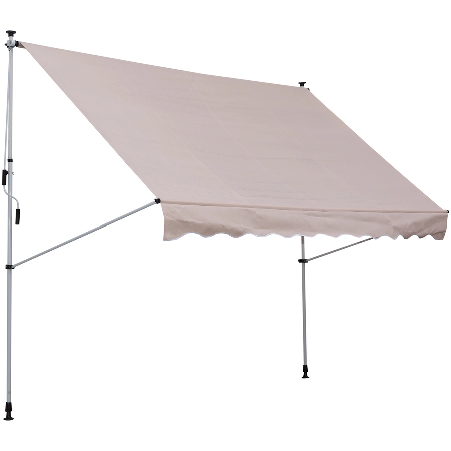 Outsunny Klemmmarkise mit Handkurbel beige