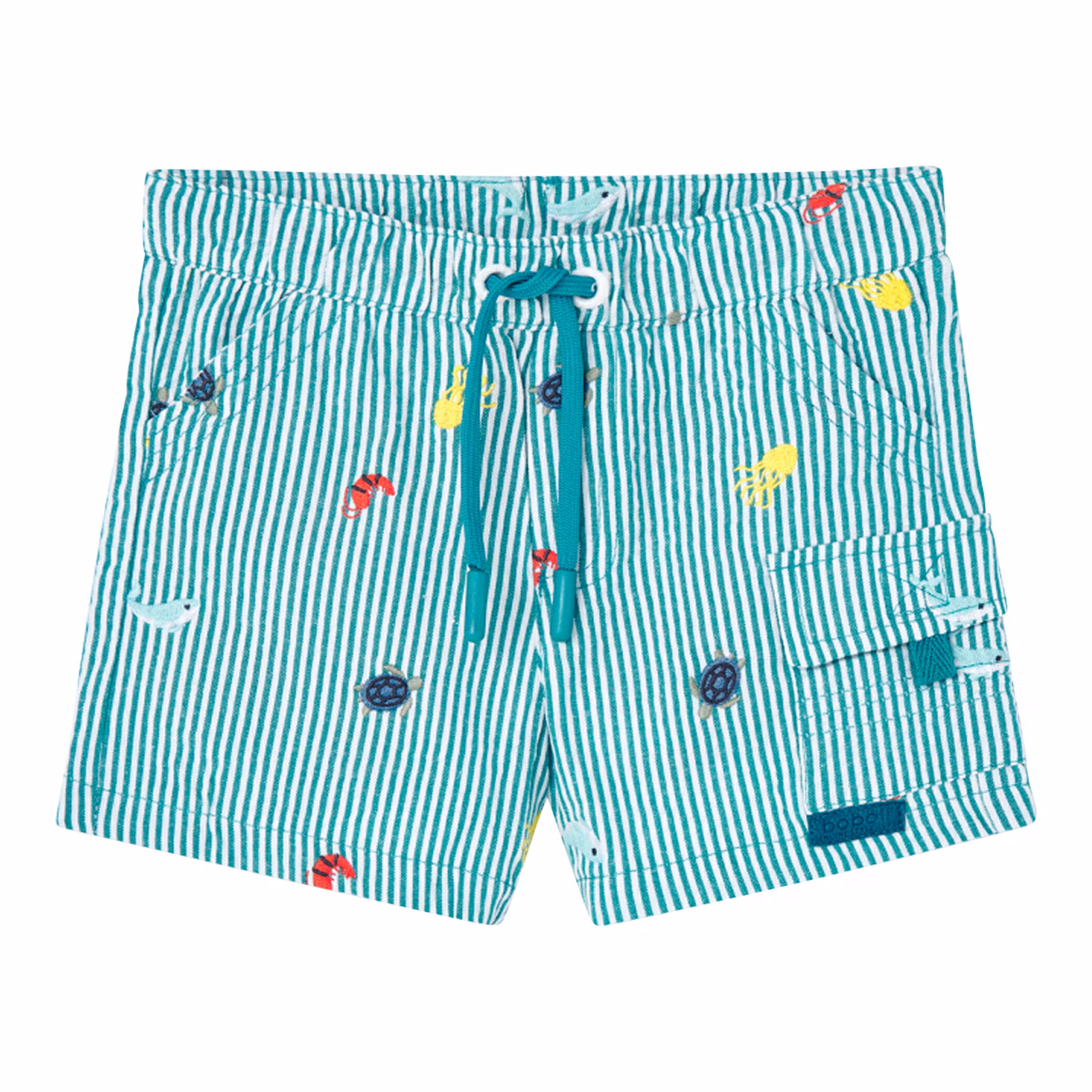 BOBOLI Shorts Meerestiere Streifen bunt
