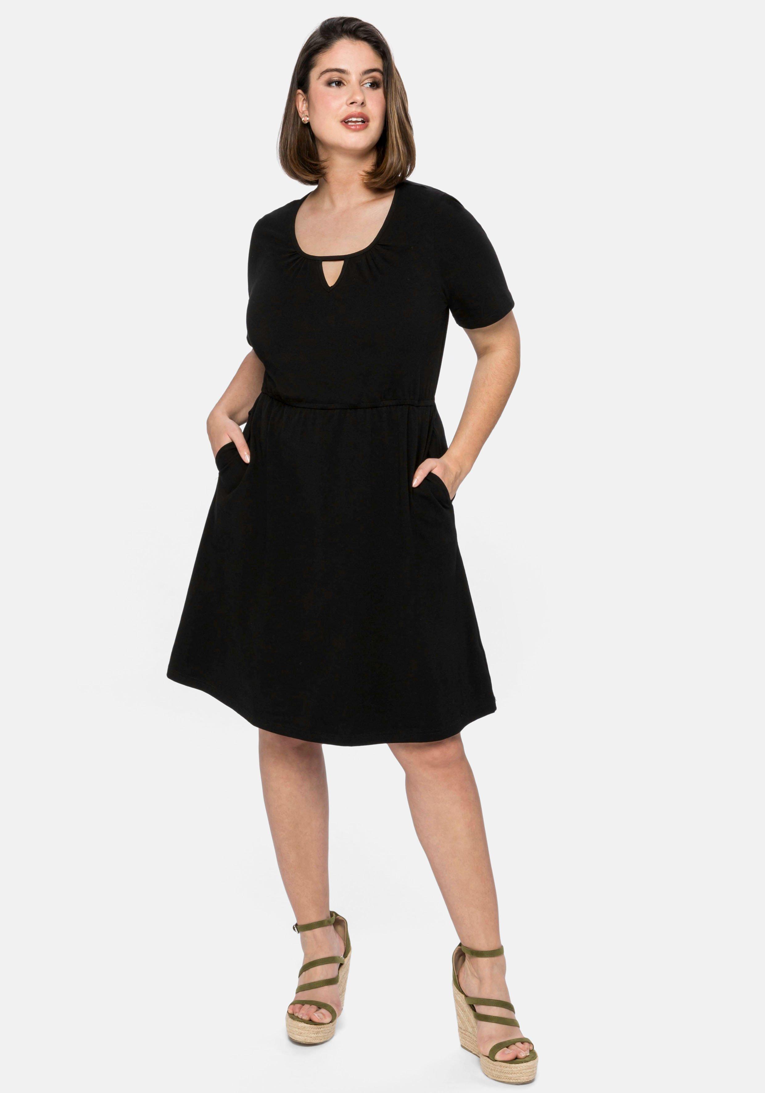 Jerseykleid mit Cut-out am Ausschnitt