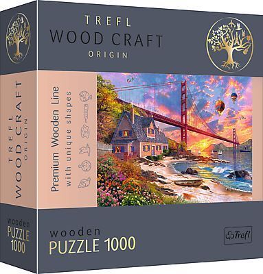 Holz Puzzle 1000  Sonnenuntergang am Golden Gate